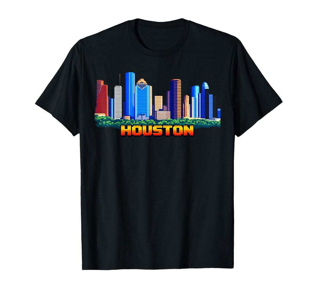 Houston 8 Bit Video Arcade Gamer Gaming T-Shirt - Unique Graphic Men Women - T-Shirt, Sweatshirt, Hoodie