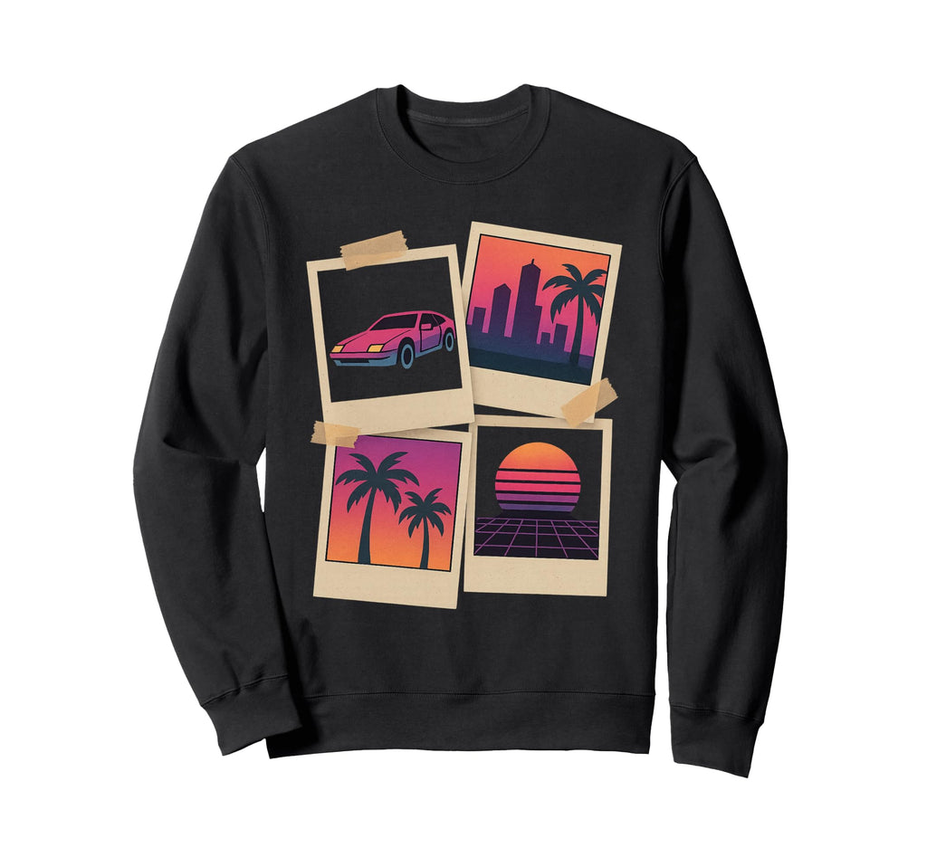 80S Synthwave Sweatshirt - Custom Art Print Men Women - T-Shirt, Sweatshirt, Hoodie
