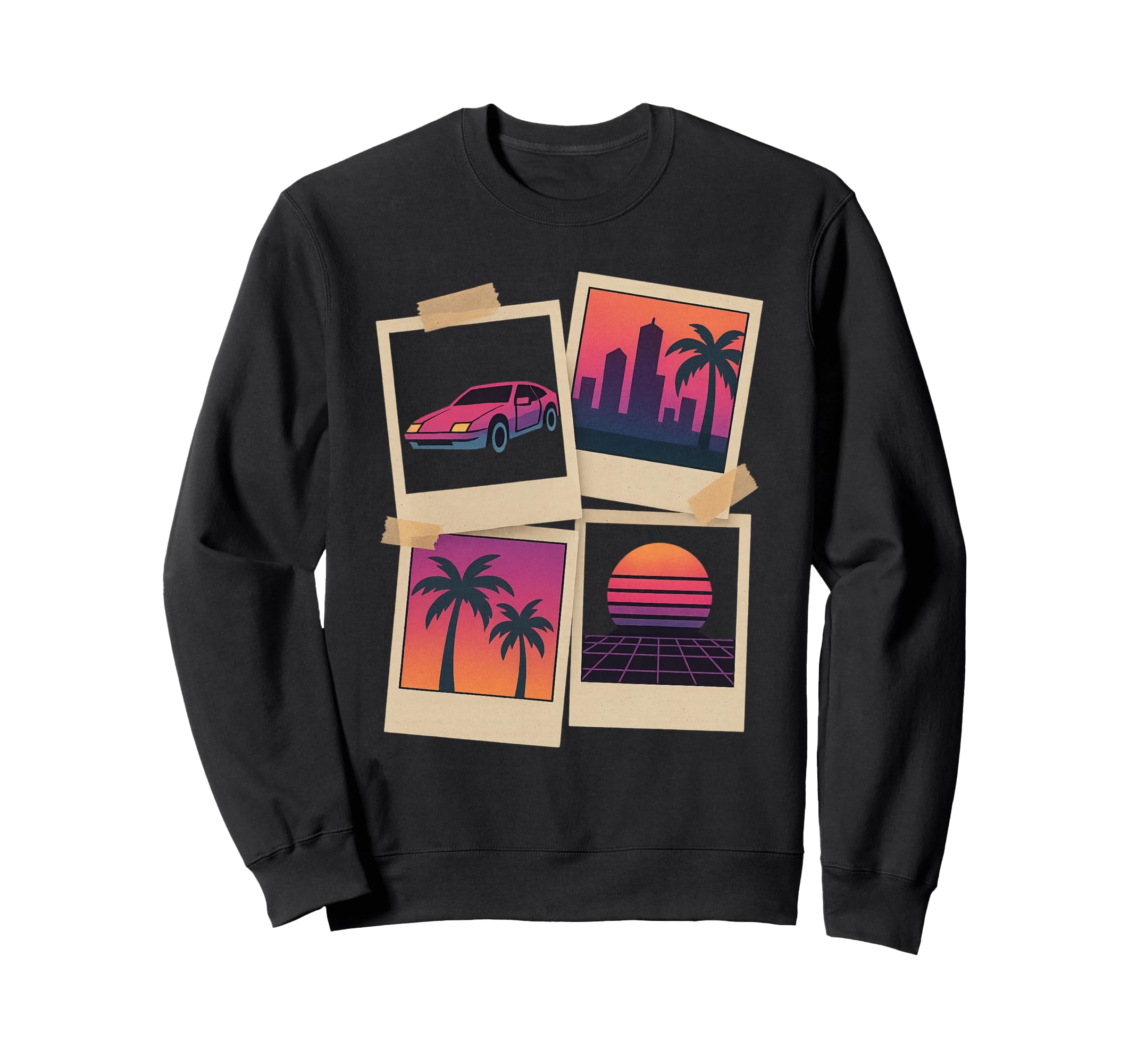 80S Synthwave Sweatshirt - Custom Art Print Men Women - T-Shirt, Sweatshirt, Hoodie