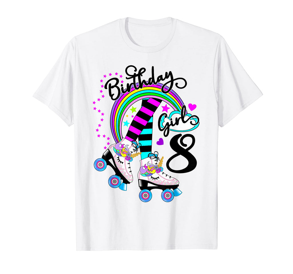 8Th Unicorn Roller Skate Birthday T-Shirt - Casual Everyday Wear Men Women - T-Shirt, Sweatshirt, Hoodie