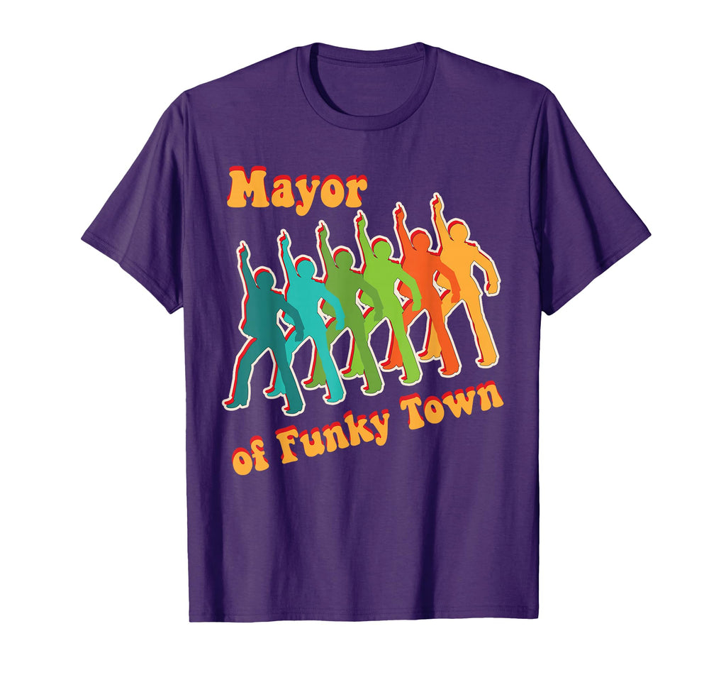 Mayor Funky Town Groovy 1970S T-Shirt - Casual Everyday Wear for Adults - T-Shirt, Sweatshirt, Hoodie