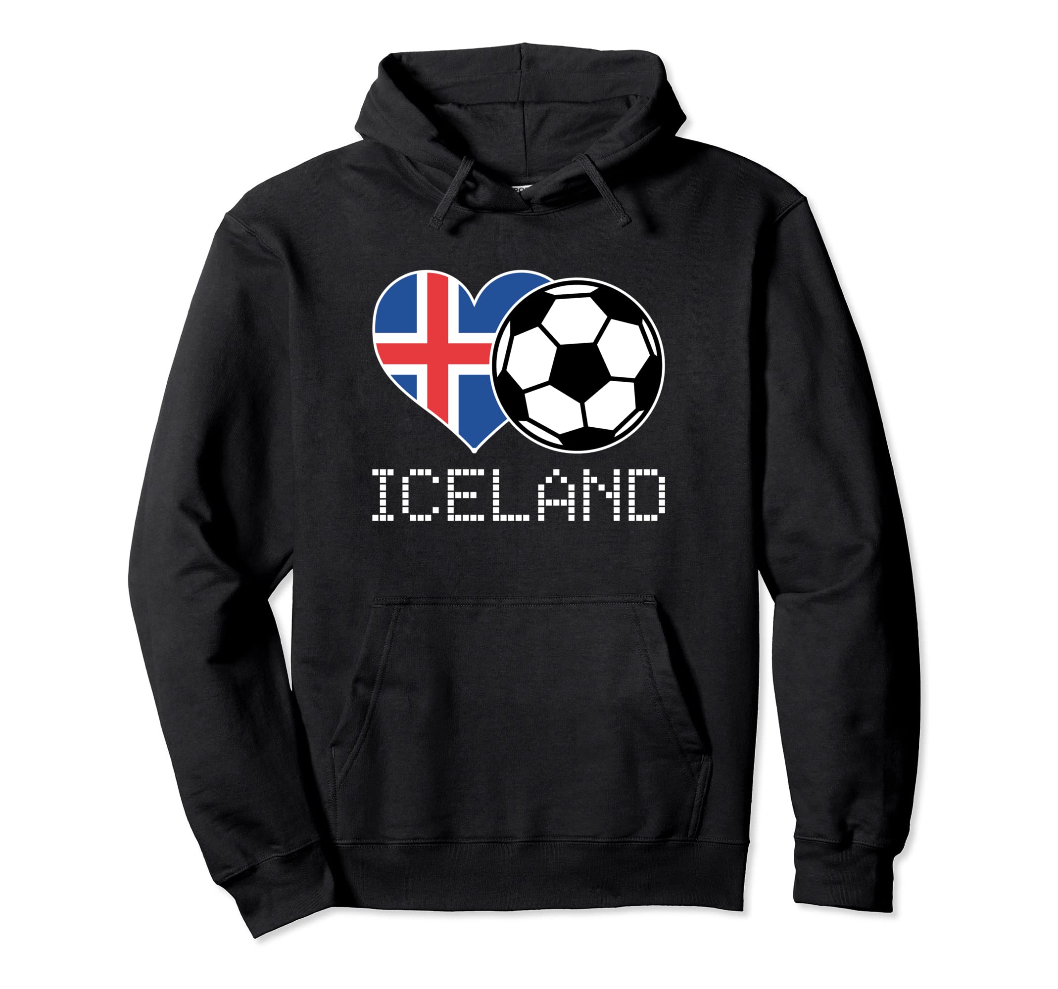 Iceland Soccer Icelander Flag Love Hoodie - Fun Novelty Design for Adults - T-Shirt, Sweatshirt, Hoodie