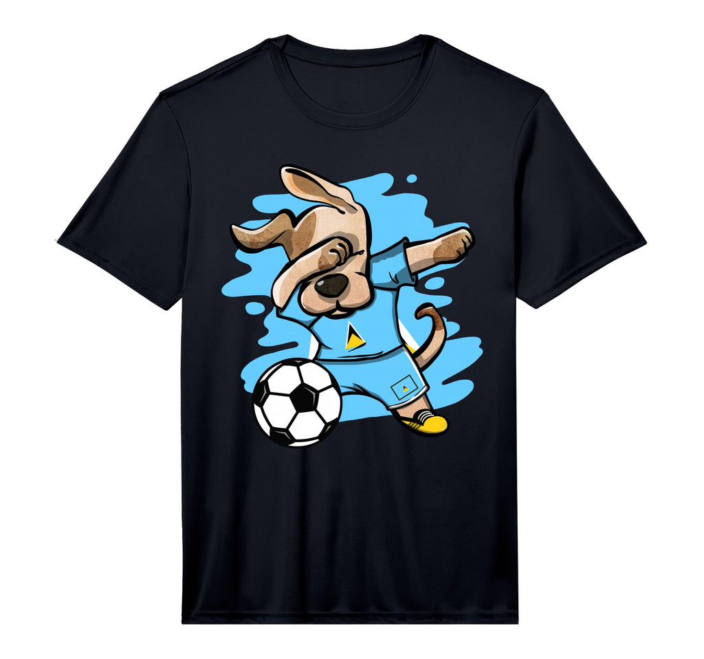 Dabbing Dog Saint Lucia Soccer Fans T-Shirt - Novelty Apparel Men Women - T-Shirt, Sweatshirt, Hoodie