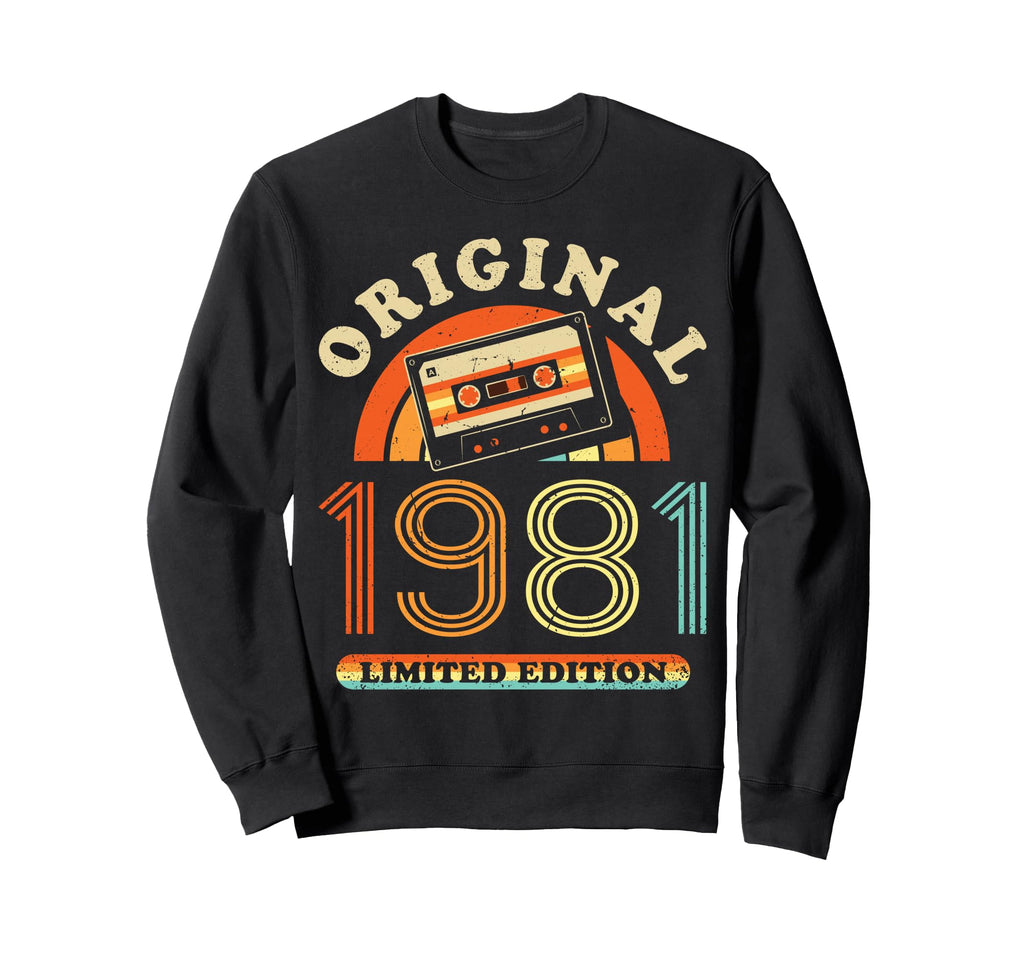 1981 Cassette Tape 45Th Sweatshirt - Casual Everyday Wear for Adults - T-Shirt, Sweatshirt, Hoodie