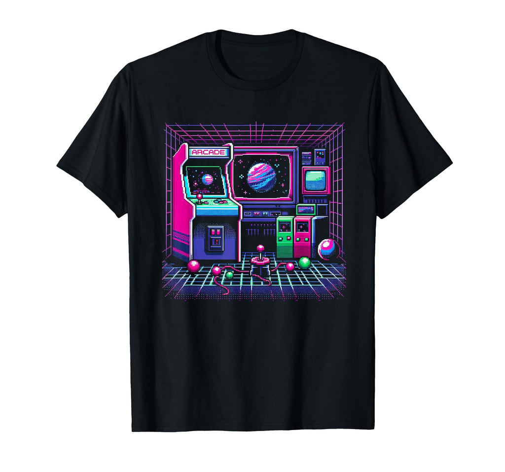 1980S Arcade Pixel Art T-Shirt - Custom Art Print for Adults - T-Shirt, Sweatshirt, Hoodie