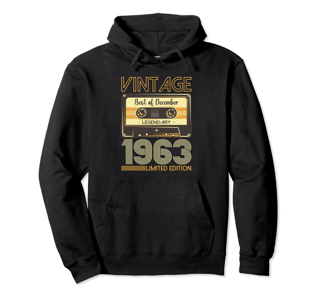 60Th Birthday December 1963 Cassette Hoodie - Aesthetic Graphic Unisex - T-Shirt, Sweatshirt, Hoodie