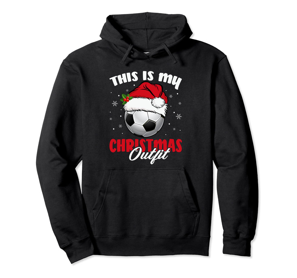 Pajama Santa Hat Soccer Ball Hoodie - Graphic Print Men Women - T-Shirt, Sweatshirt, Hoodie