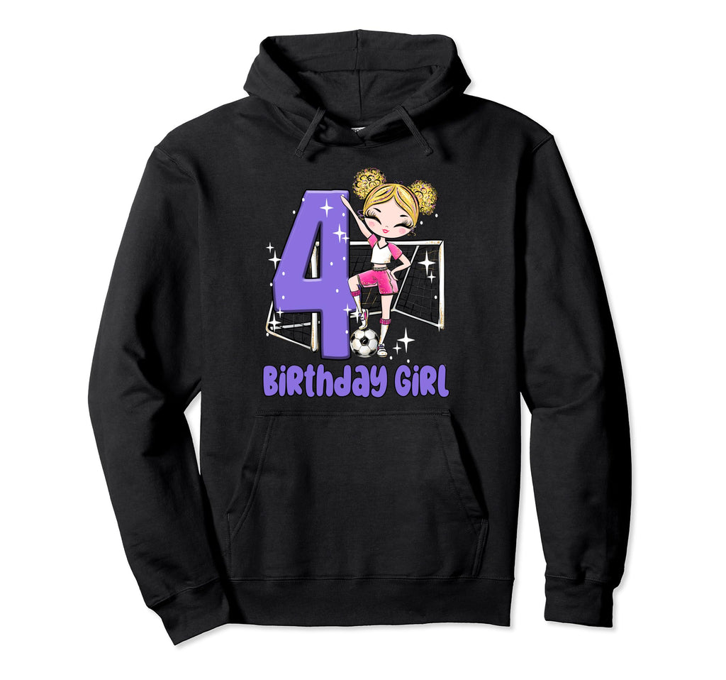4Th Birthday Soccer Ball Net Party Hoodie - Custom Art Print for Adults - T-Shirt, Sweatshirt, Hoodie