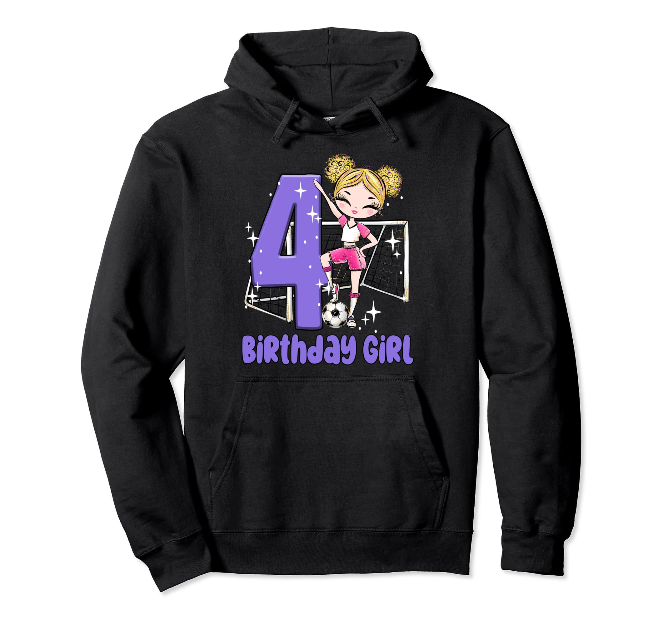 4Th Birthday Soccer Ball Net Party Hoodie - Custom Art Print for Adults - T-Shirt, Sweatshirt, Hoodie