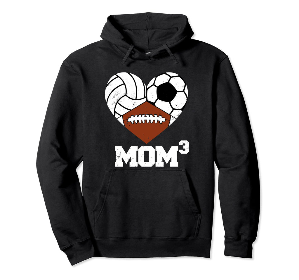 Mom Cubed Mom3 Mom Three Volleyball Hoodie - Aesthetic Graphic for Adults - T-Shirt, Sweatshirt, Hoodie