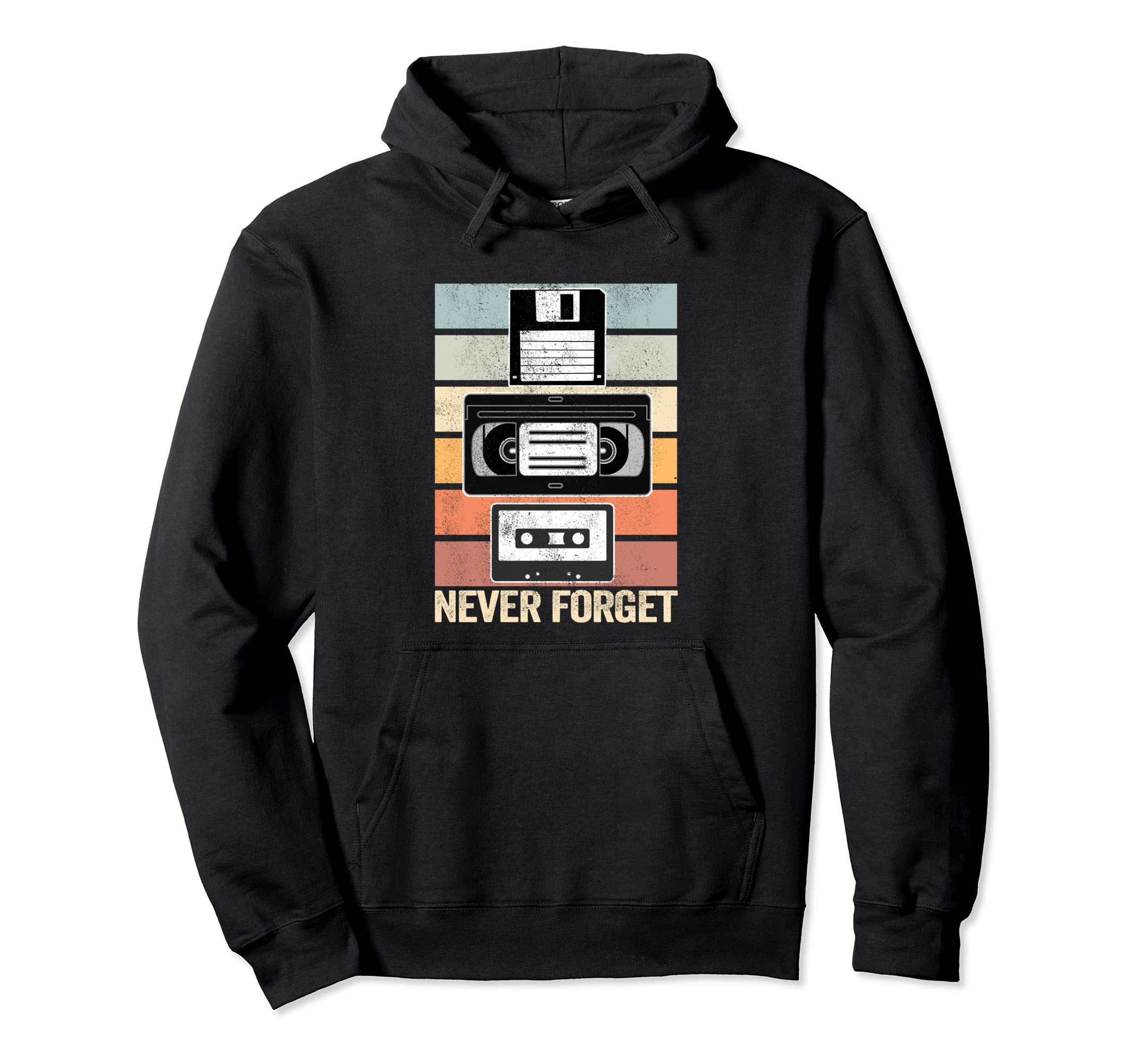 Never Forget Floppy Disk Vhs Tape 90S 80S Hoodie - Graphic Print Men Women - T-Shirt, Sweatshirt, Hoodie