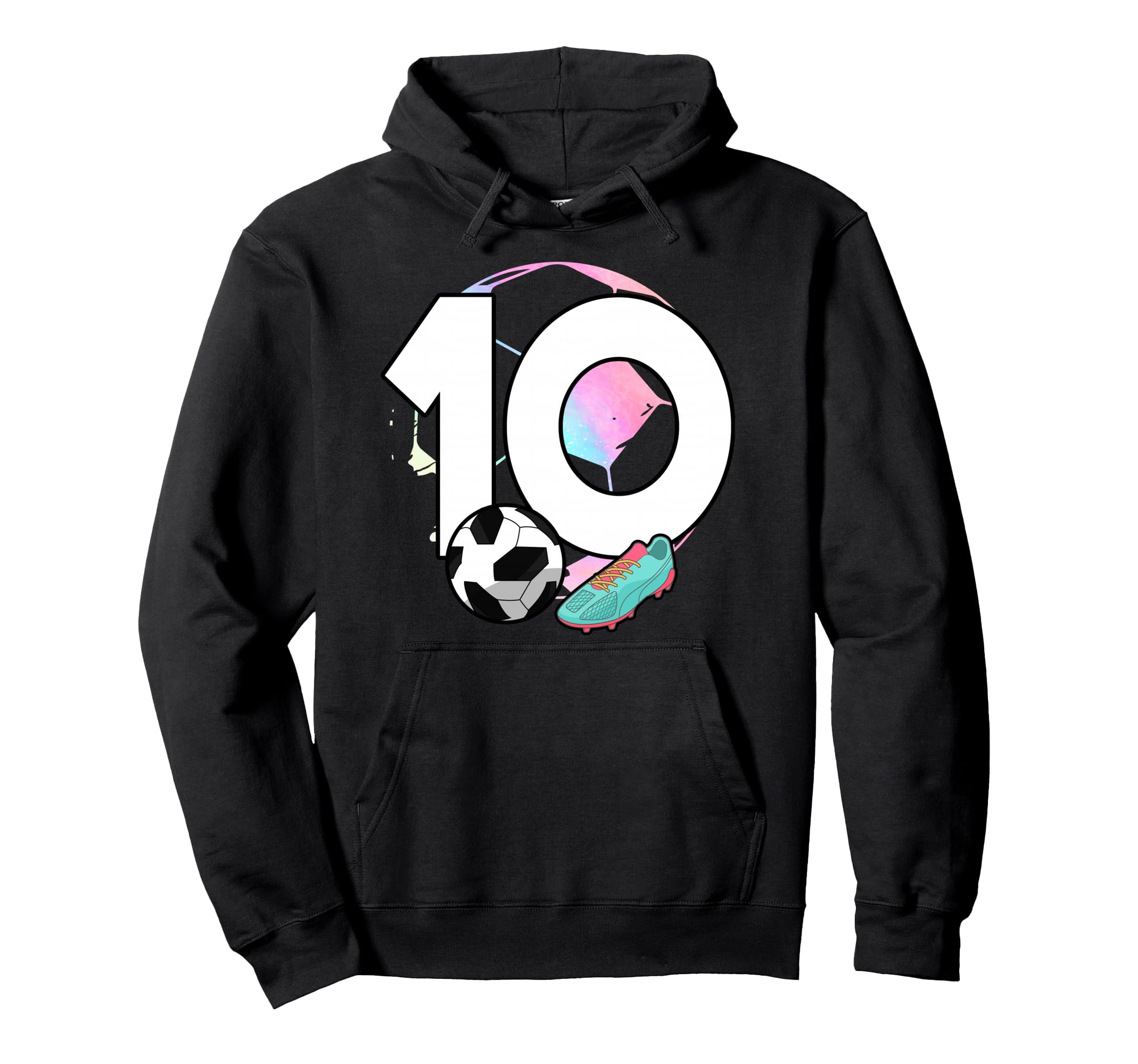 10Th Birthday Soccer Player Football Hoodie - Fun Novelty Design Men Women - T-Shirt, Sweatshirt, Hoodie