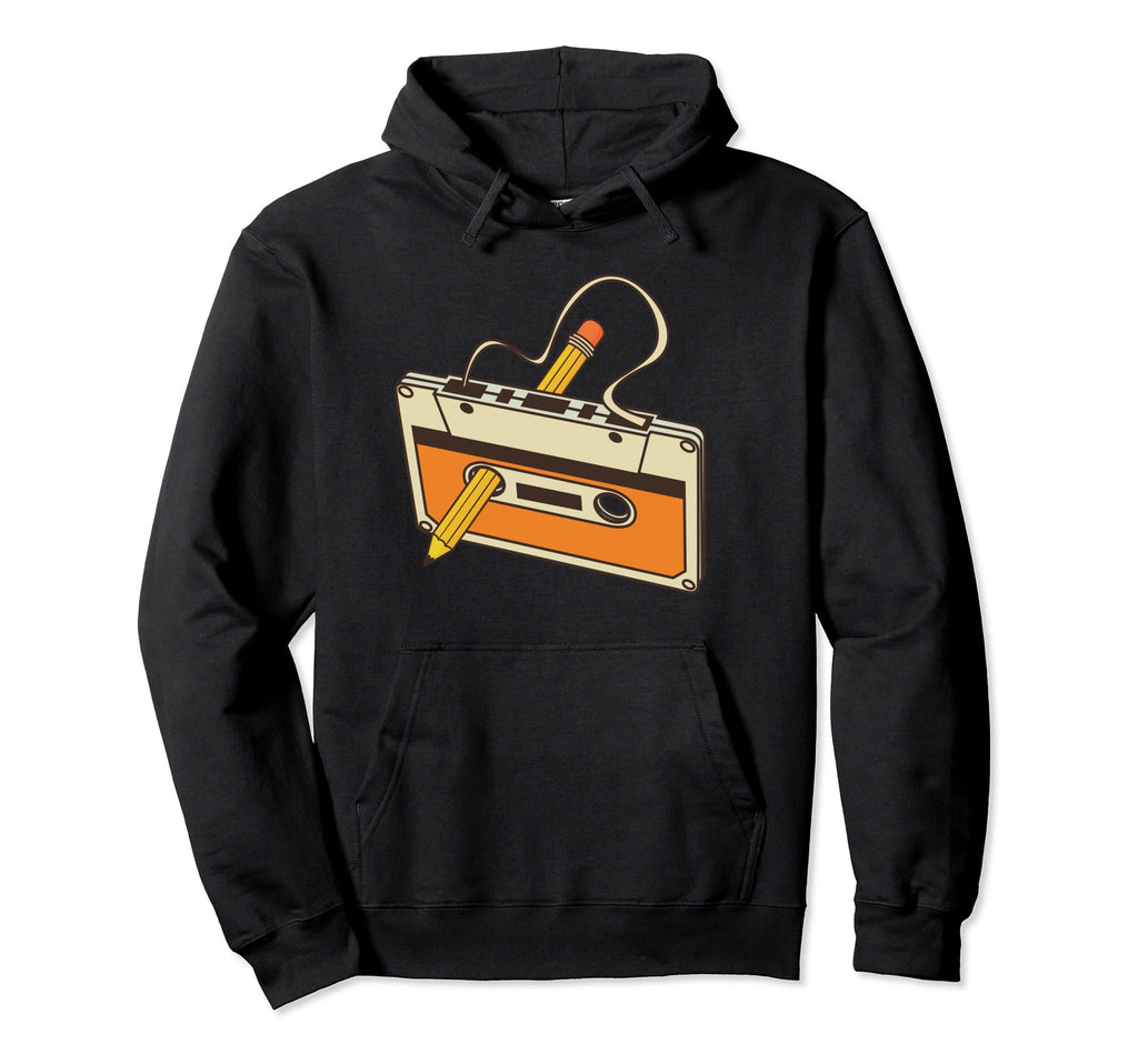 80S Music Tape Cassette Pencil 70S Hoodie - Custom Art Print Men Women - T-Shirt, Sweatshirt, Hoodie