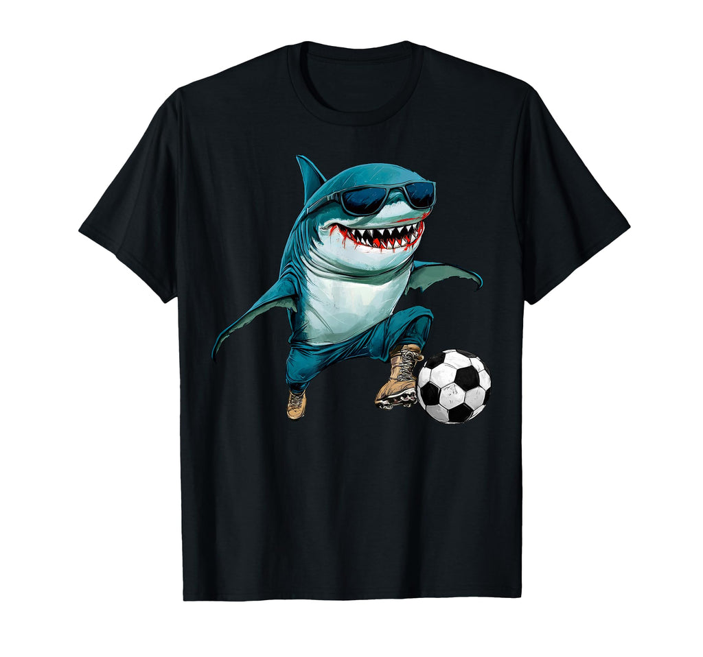 Football Shark T-Shirt - Minimalist Print Men Women - T-Shirt, Sweatshirt, Hoodie