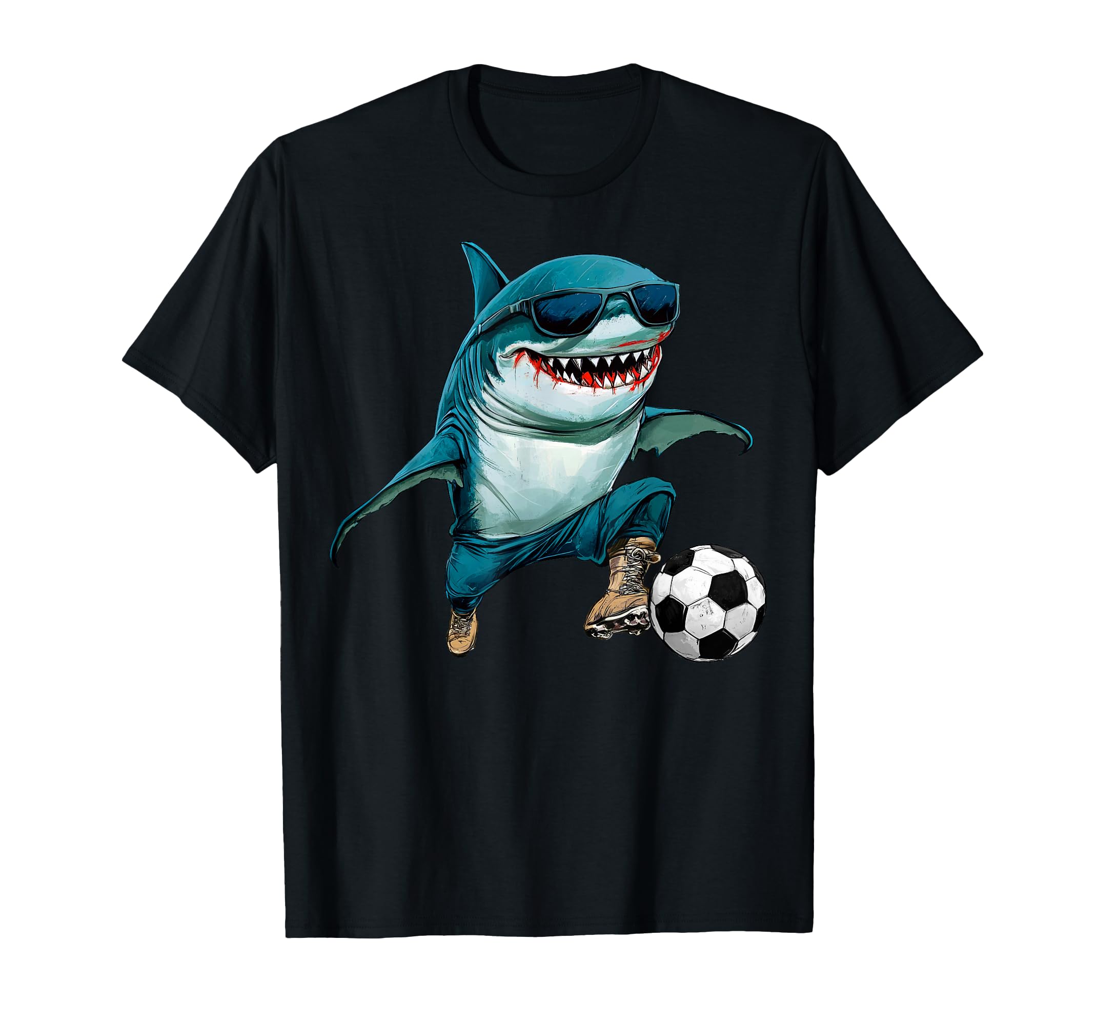 Football Shark T-Shirt - Minimalist Print Men Women - T-Shirt, Sweatshirt, Hoodie