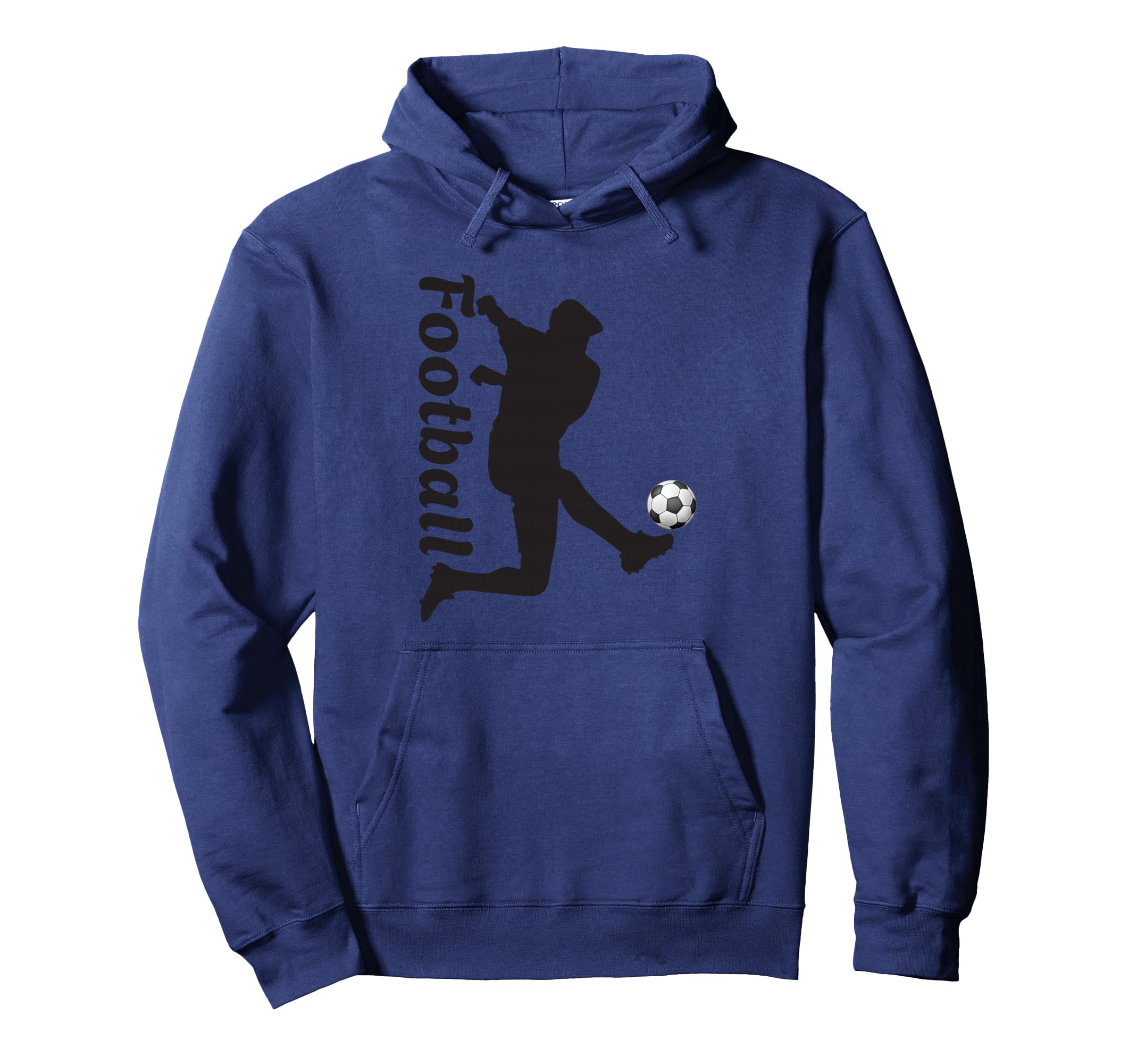 Football Soccer Player Kick Action Hoodie - Fun Novelty Design Men Women - T-Shirt, Sweatshirt, Hoodie