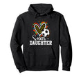 Soccer Daughter Leopard Heart Colorful Hoodie - Graphic Print Unisex - T-Shirt, Sweatshirt, Hoodie