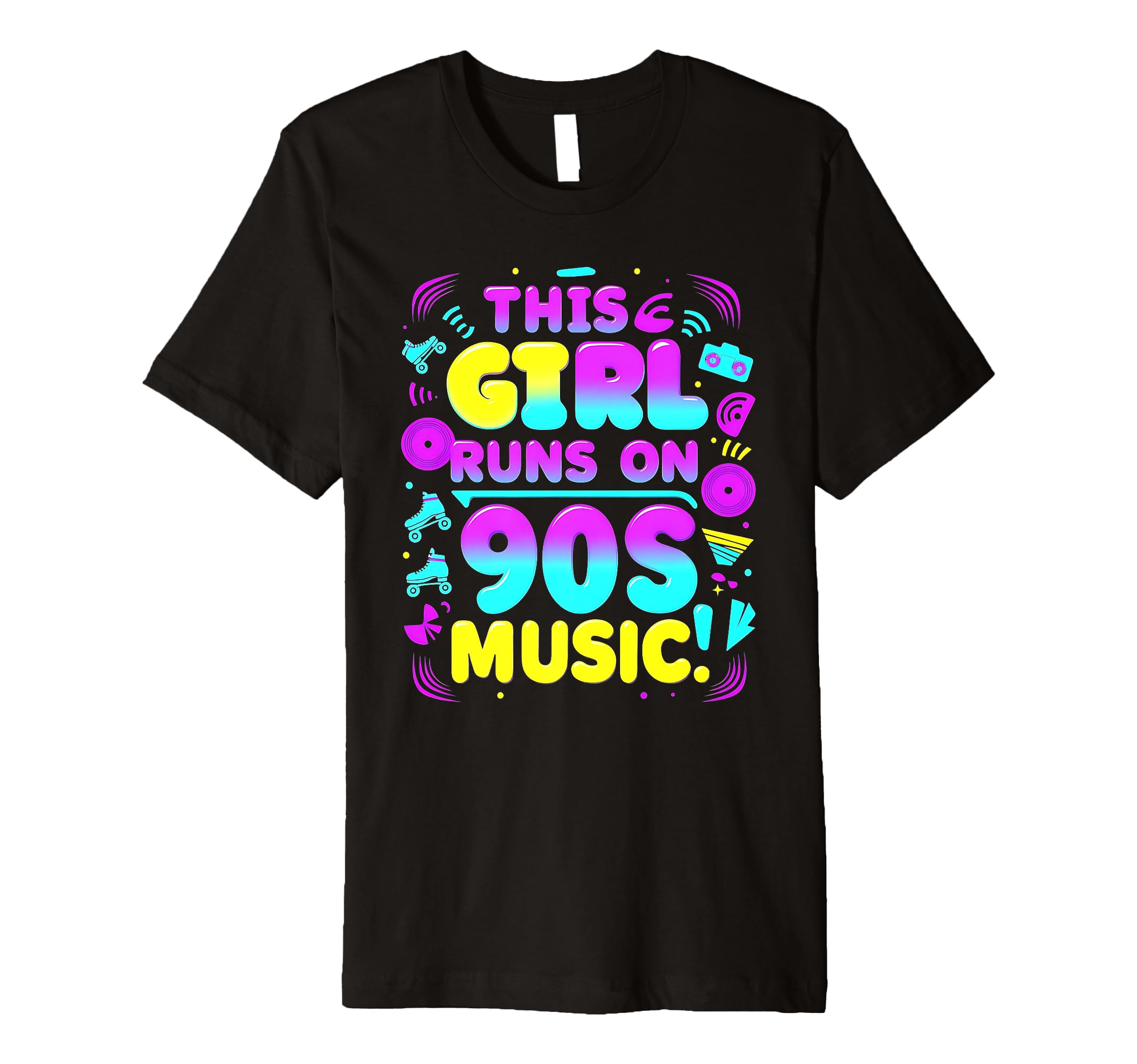 This Runs 90S Music Fun Roller Skate T-Shirt - Aesthetic Graphic for Adults - T-Shirt, Sweatshirt, Hoodie
