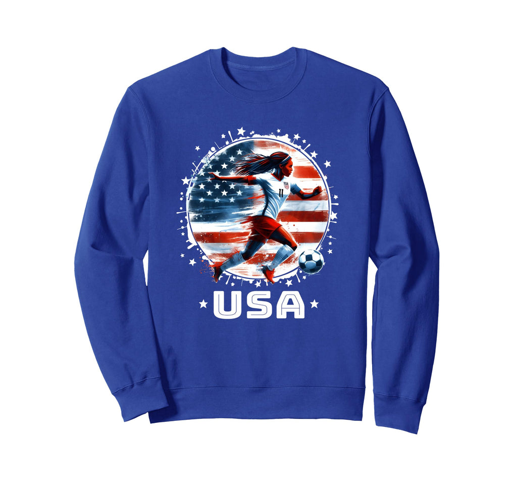 American Flag Soccer Womens Soccer Sweatshirt - Unique Graphic Men Women - T-Shirt, Sweatshirt, Hoodie