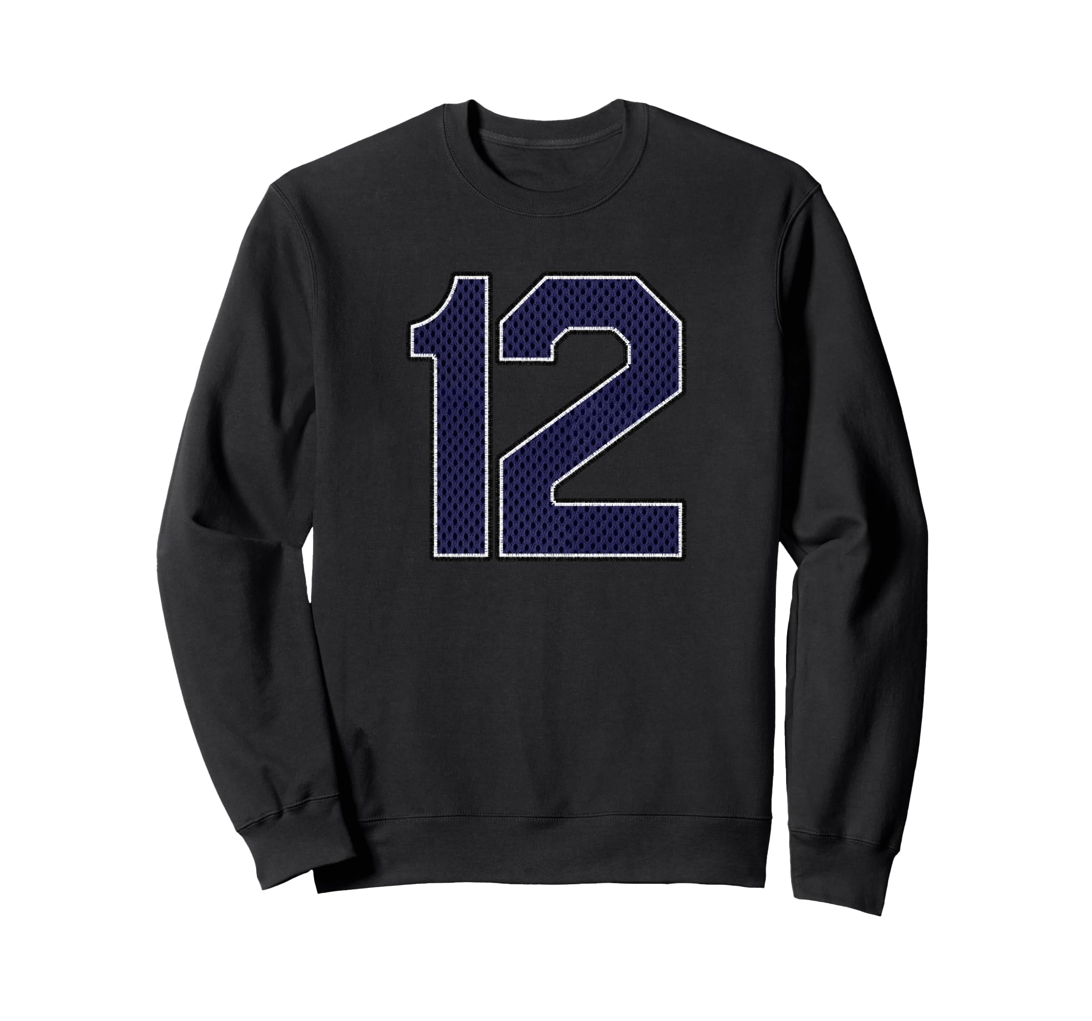 Navy Number 12 Athlete Sports Jersey Sweatshirt - Graphic Print Unisex - T-Shirt, Sweatshirt, Hoodie