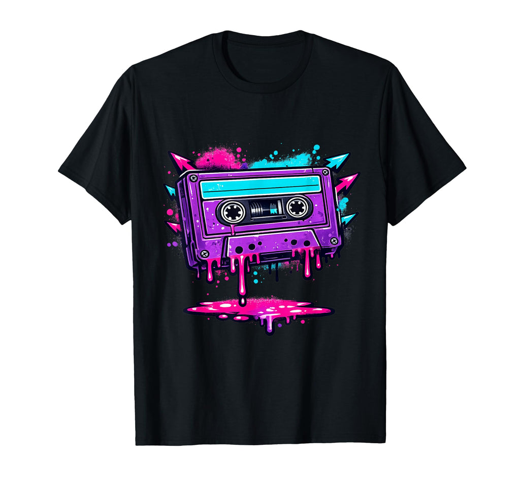 Old School Hip Hop Cassette Graffiti T-Shirt - Novelty Apparel for Adults - T-Shirt, Sweatshirt, Hoodie
