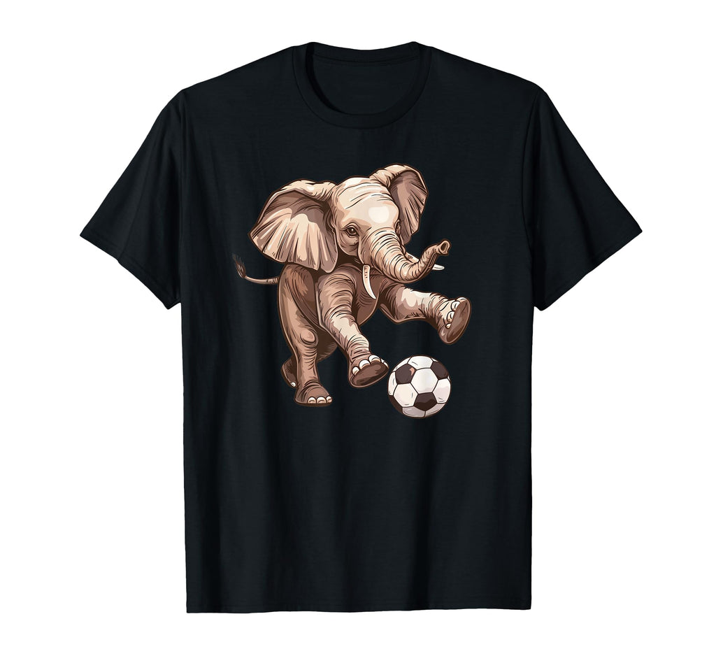 Elephant Playing Soccer Futbol T-Shirt - Minimalist Print for Adults - T-Shirt, Sweatshirt, Hoodie
