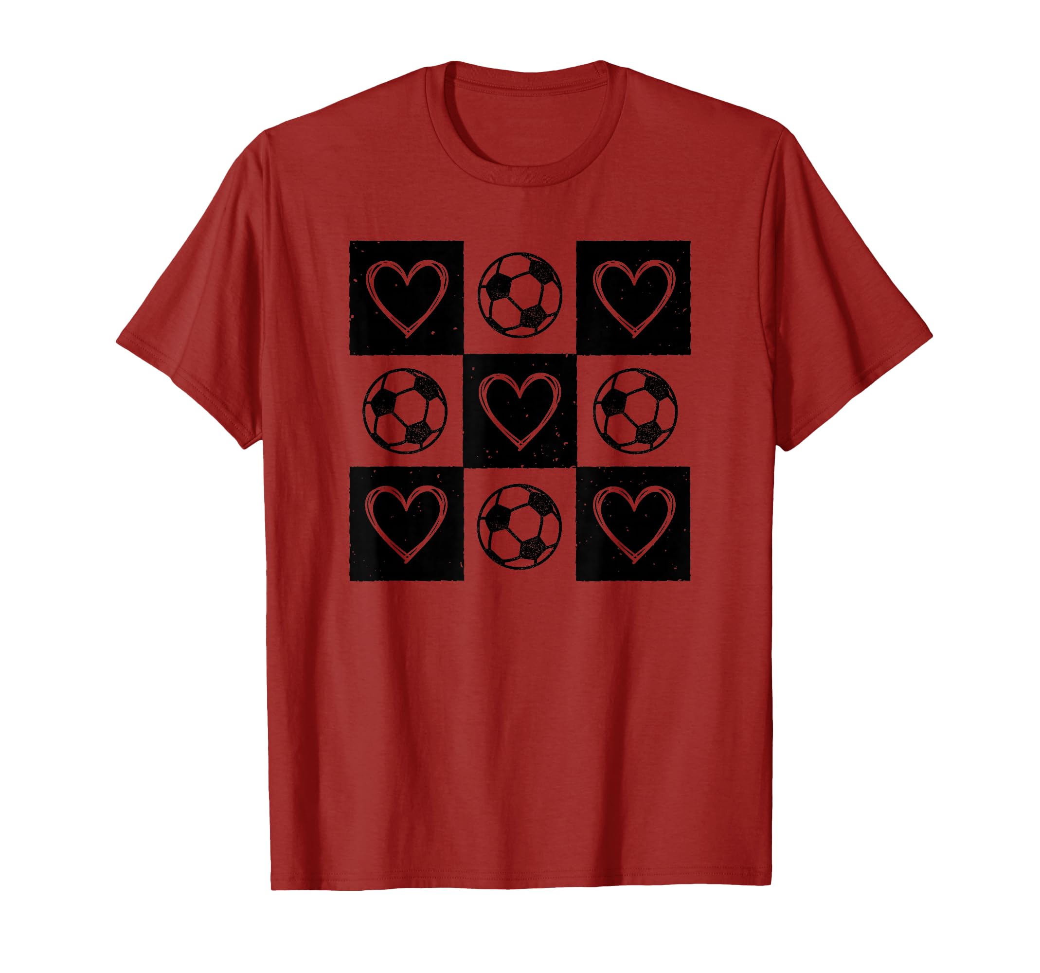 Soccer Valentines Day Hearts Trendy Sports T-Shirt - Trendy Graphic Unisex - T-Shirt, Sweatshirt, Hoodie