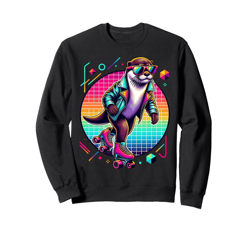 Otter Roller Skates And Sweatshirt - Aesthetic Graphic Men Women - T-Shirt, Sweatshirt, Hoodie