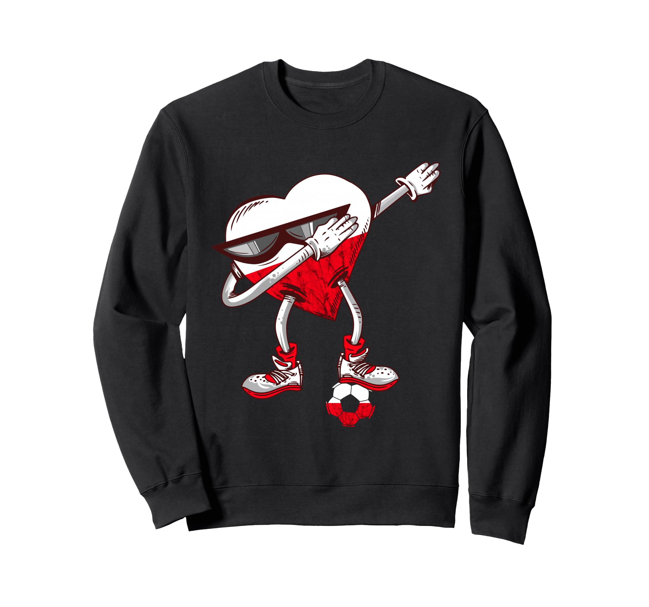 Poland Dabbing Heart Polska Sweatshirt - Aesthetic Graphic for Adults - T-Shirt, Sweatshirt, Hoodie