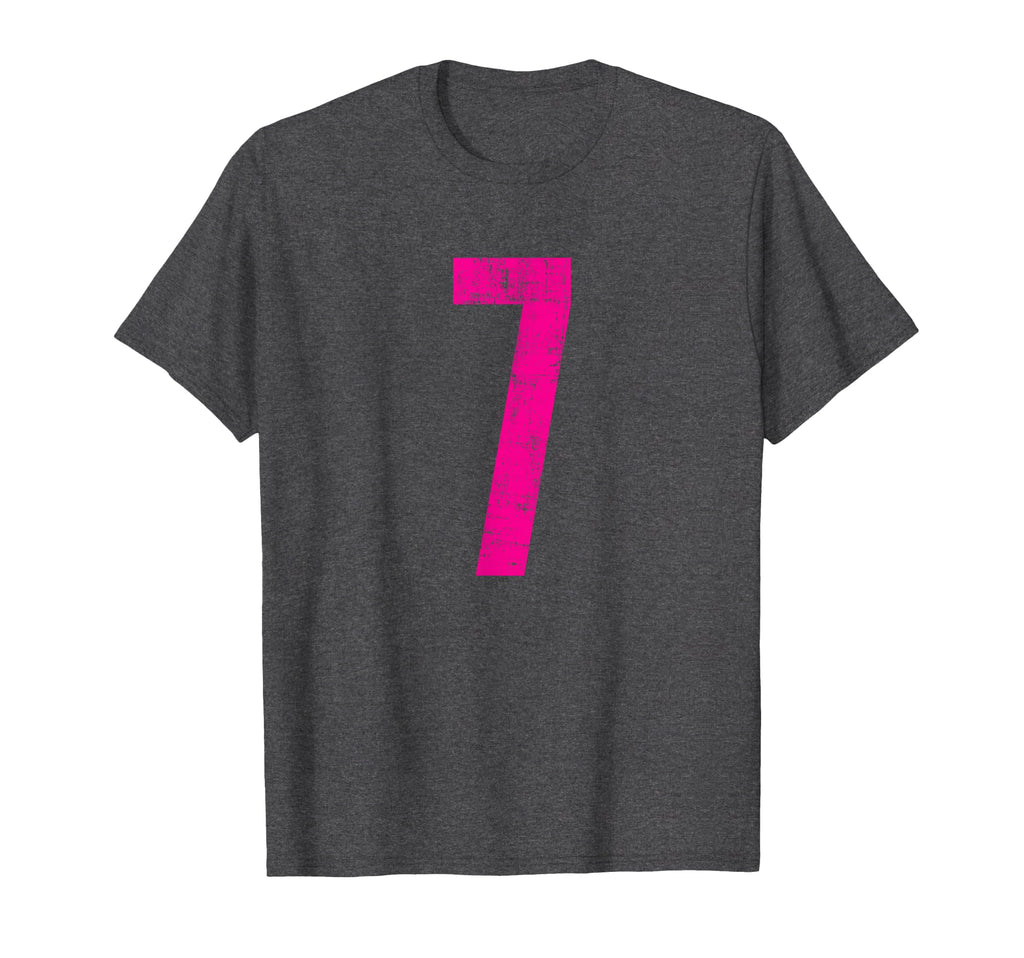 Number 7 Seven Distressed Sport Team T-Shirt - Trendy Graphic Unisex - T-Shirt, Sweatshirt, Hoodie