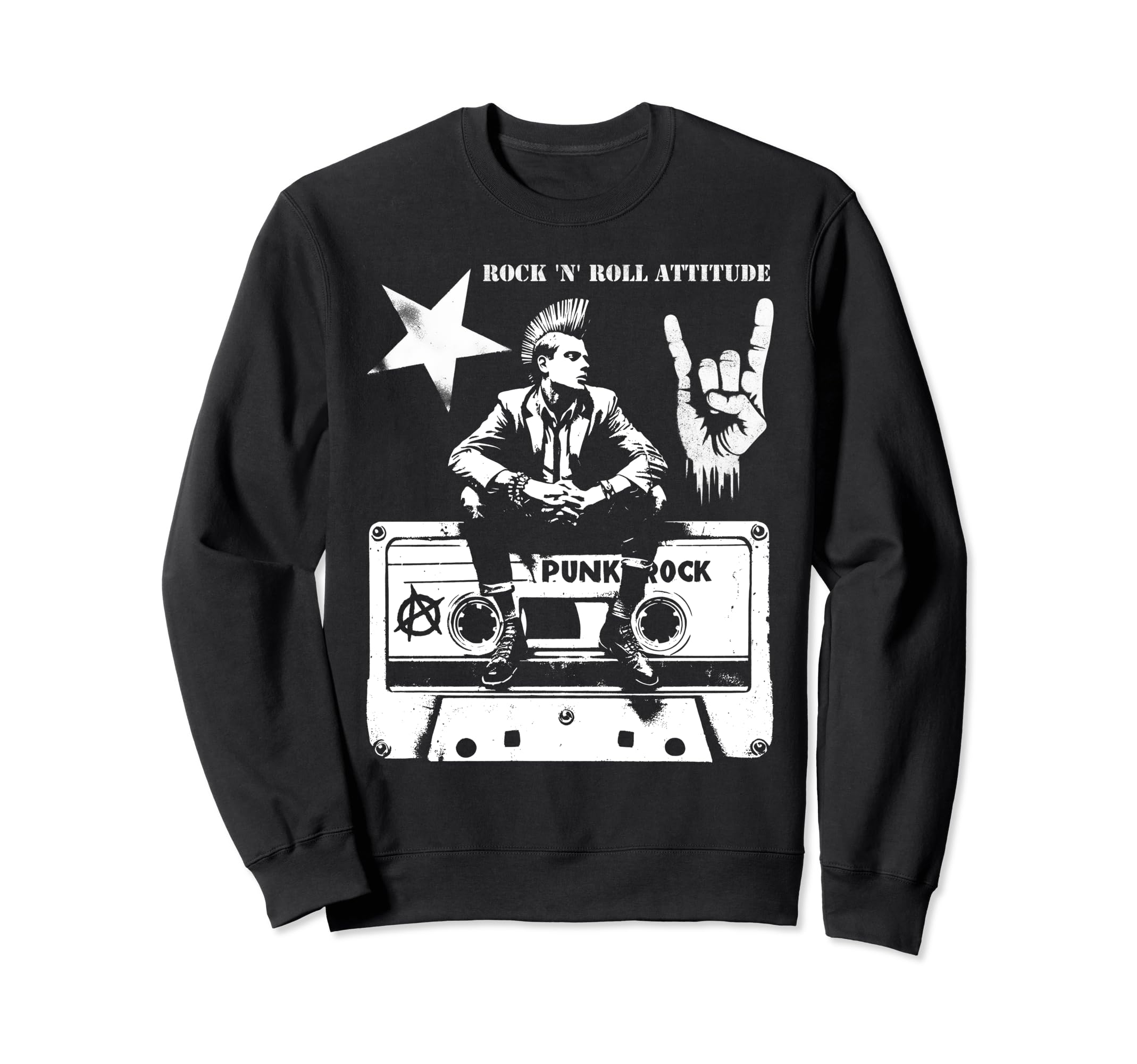 Hand Horns Punk Rock Music Sweatshirt - Casual Everyday Wear Unisex - T-Shirt, Sweatshirt, Hoodie