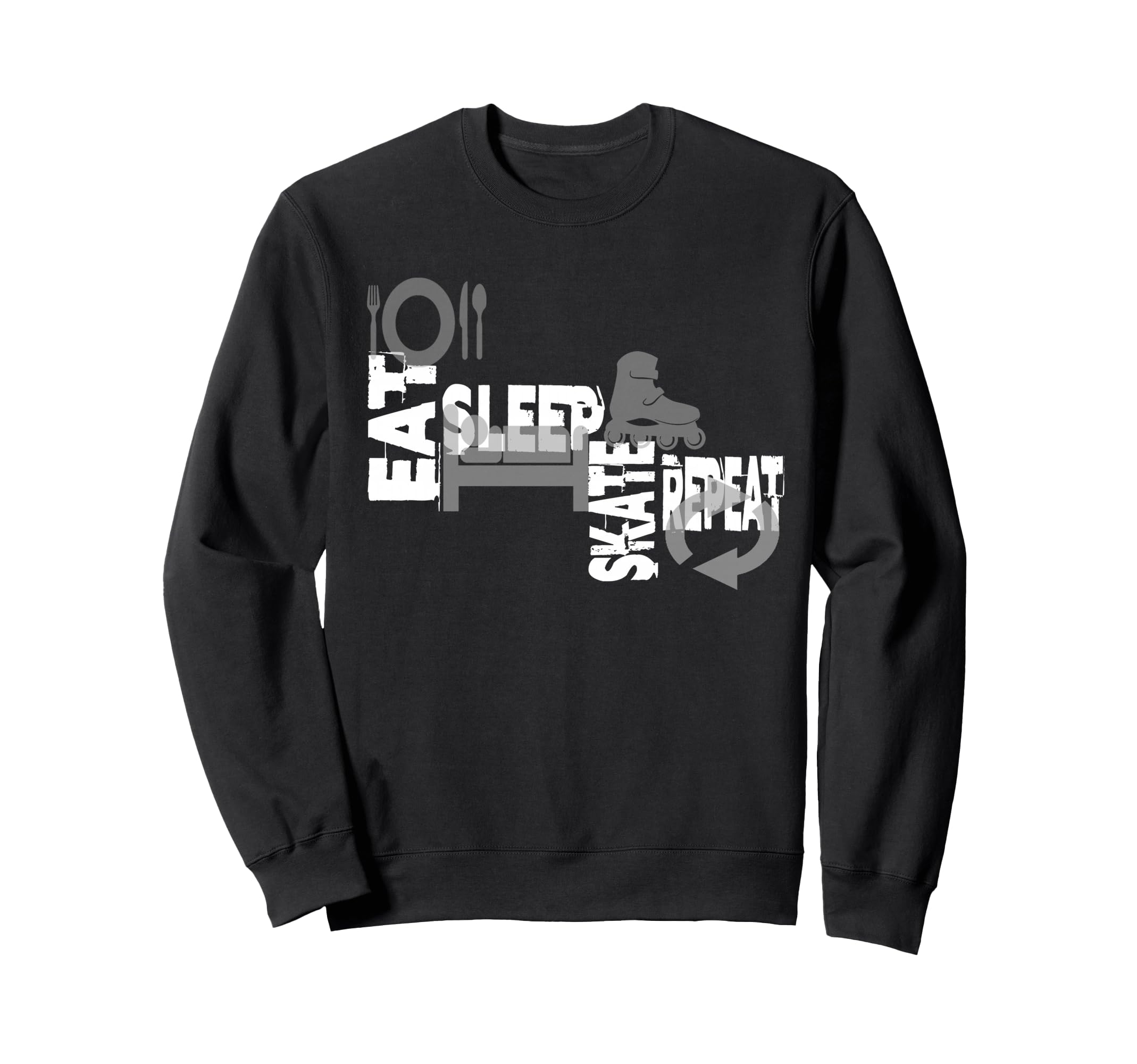 Skating Eat Sleep Skate Repeat Sweatshirt - Streetwear Style for Adults - T-Shirt, Sweatshirt, Hoodie