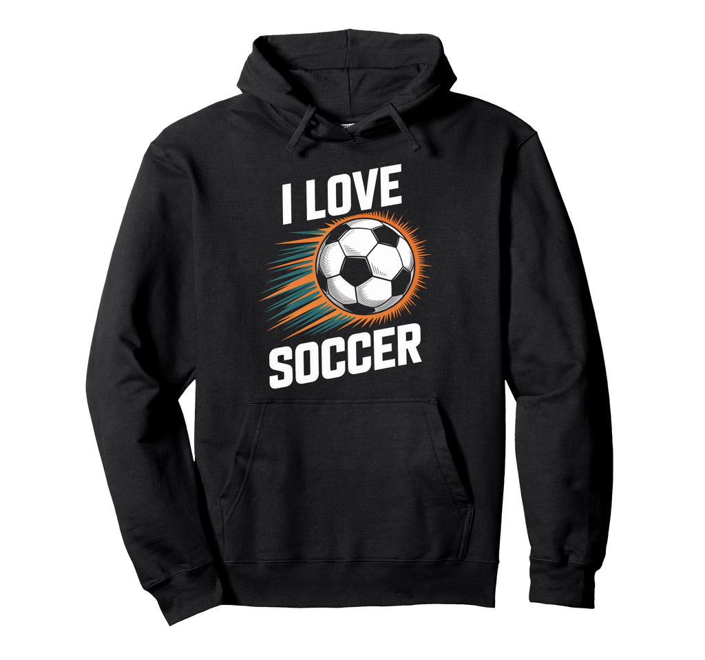 I Love Soccer Vibrant Ball Explosion Hoodie - Trendy Graphic for Adults - T-Shirt, Sweatshirt, Hoodie