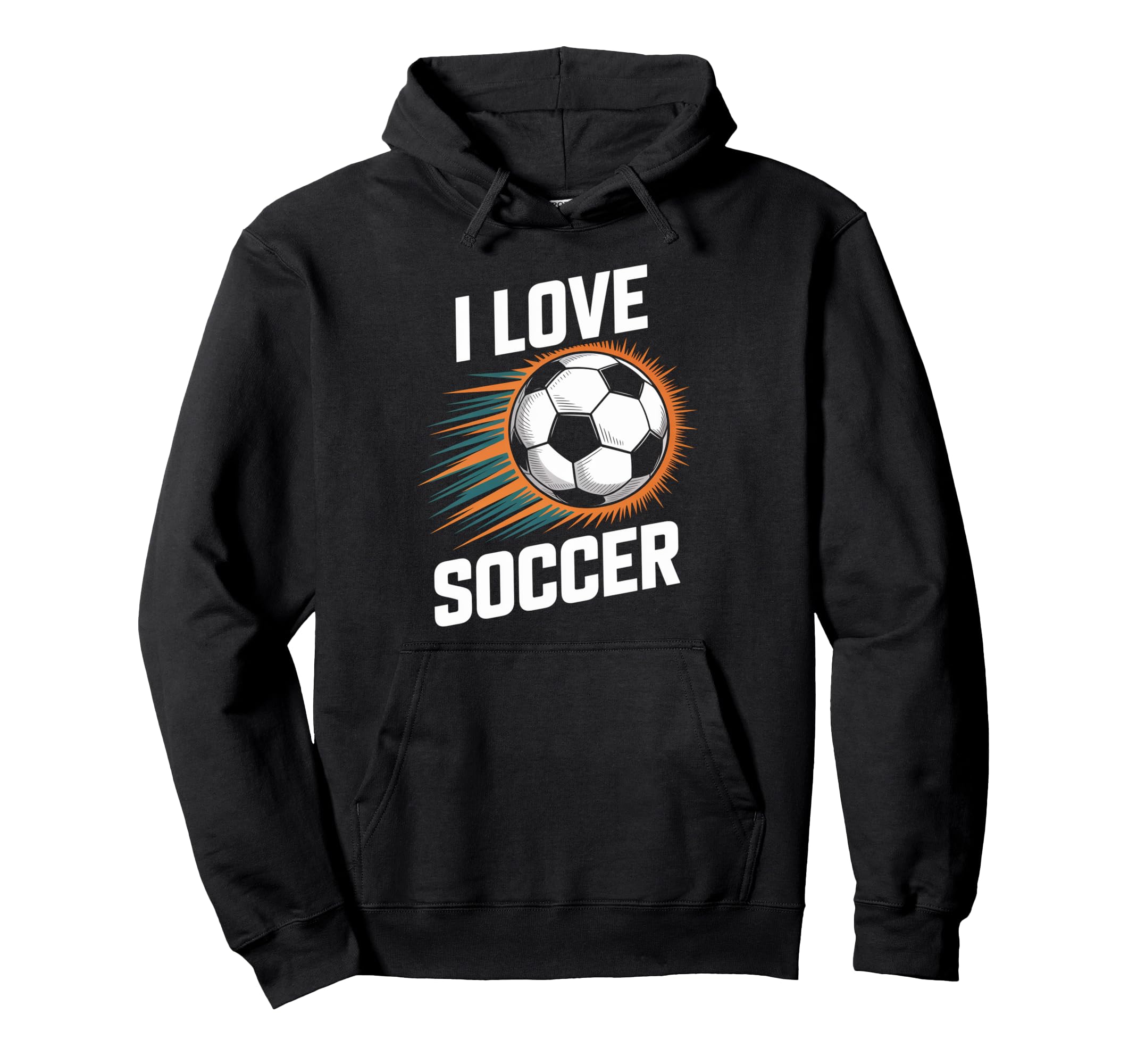 I Love Soccer Vibrant Ball Explosion Hoodie - Trendy Graphic for Adults - T-Shirt, Sweatshirt, Hoodie