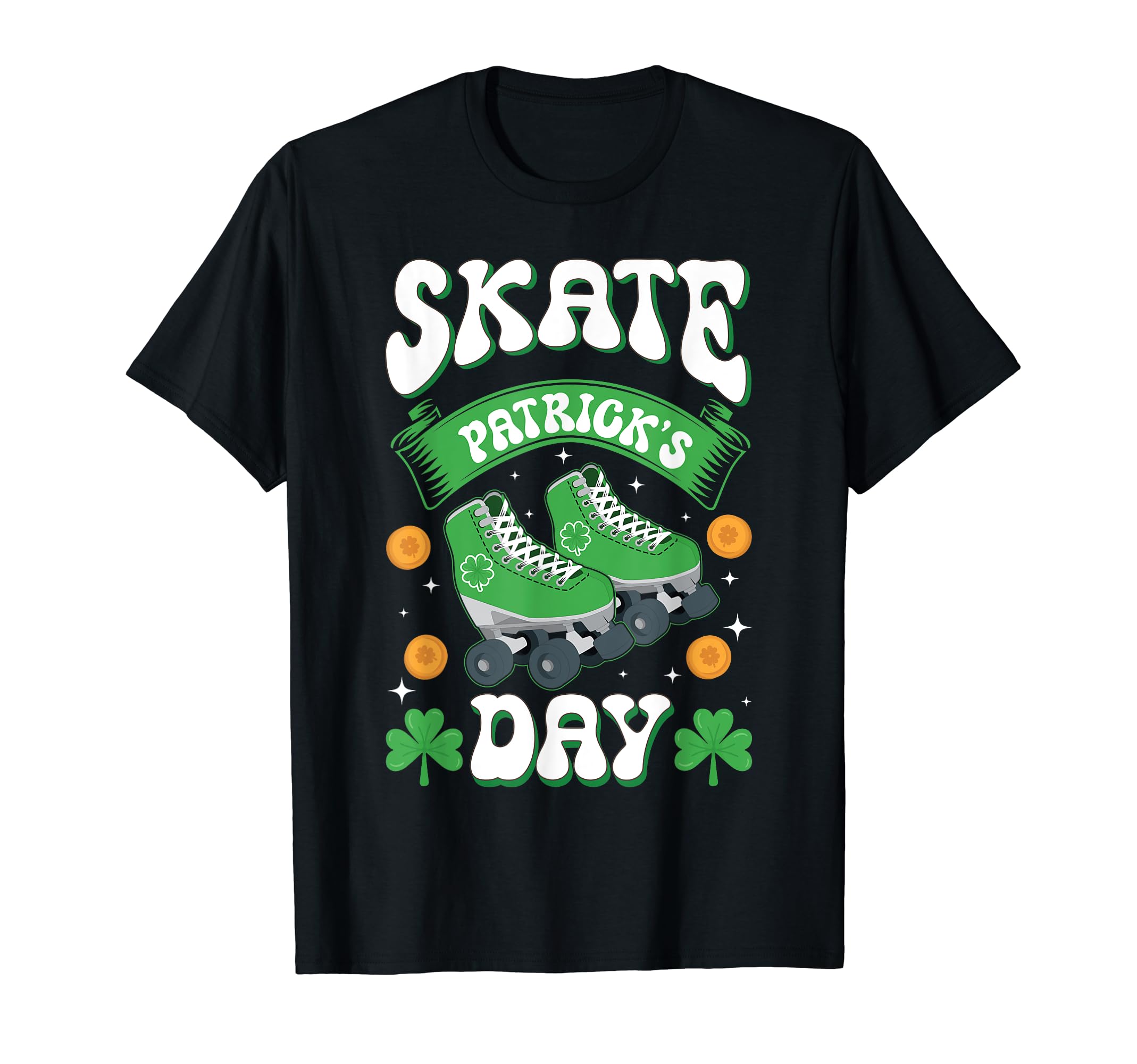 70S Roller Skates St Patricks Day T-Shirt - Unique Graphic Men Women - T-Shirt, Sweatshirt, Hoodie
