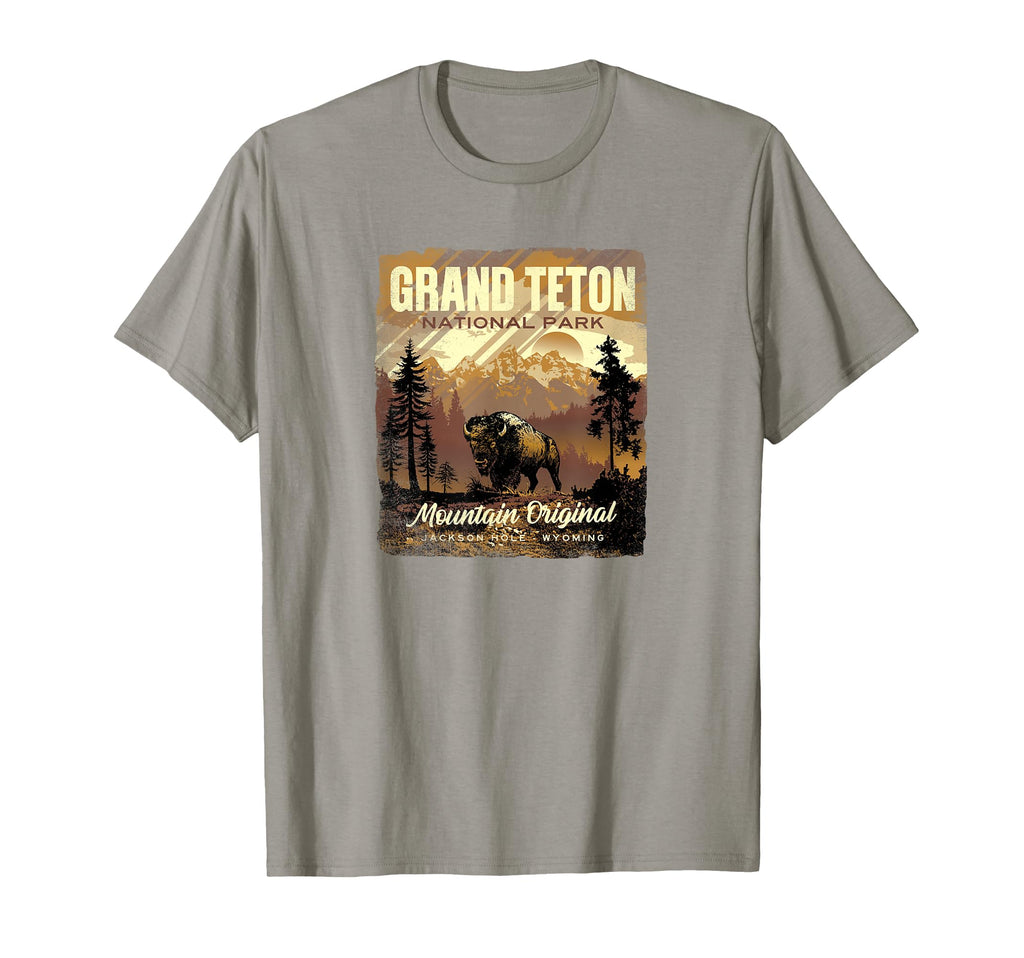 Grand Teton National Park Bison T-Shirt - Novelty Apparel for Adults - T-Shirt, Sweatshirt, Hoodie