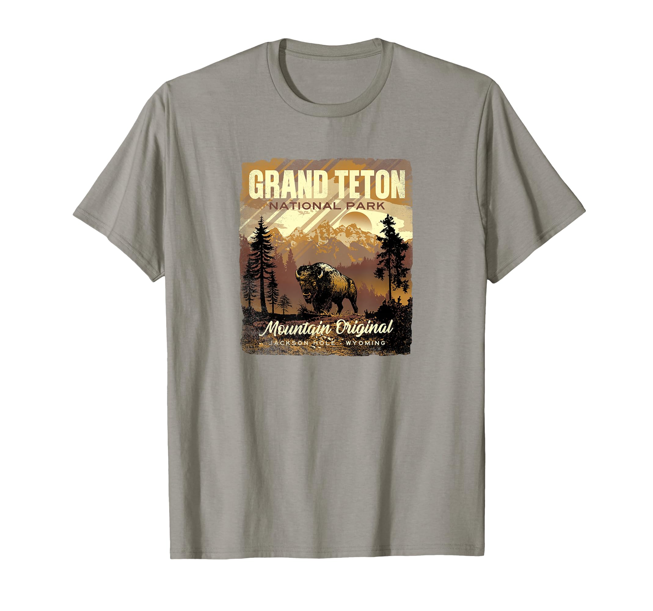 Grand Teton National Park Bison T-Shirt - Novelty Apparel for Adults - T-Shirt, Sweatshirt, Hoodie