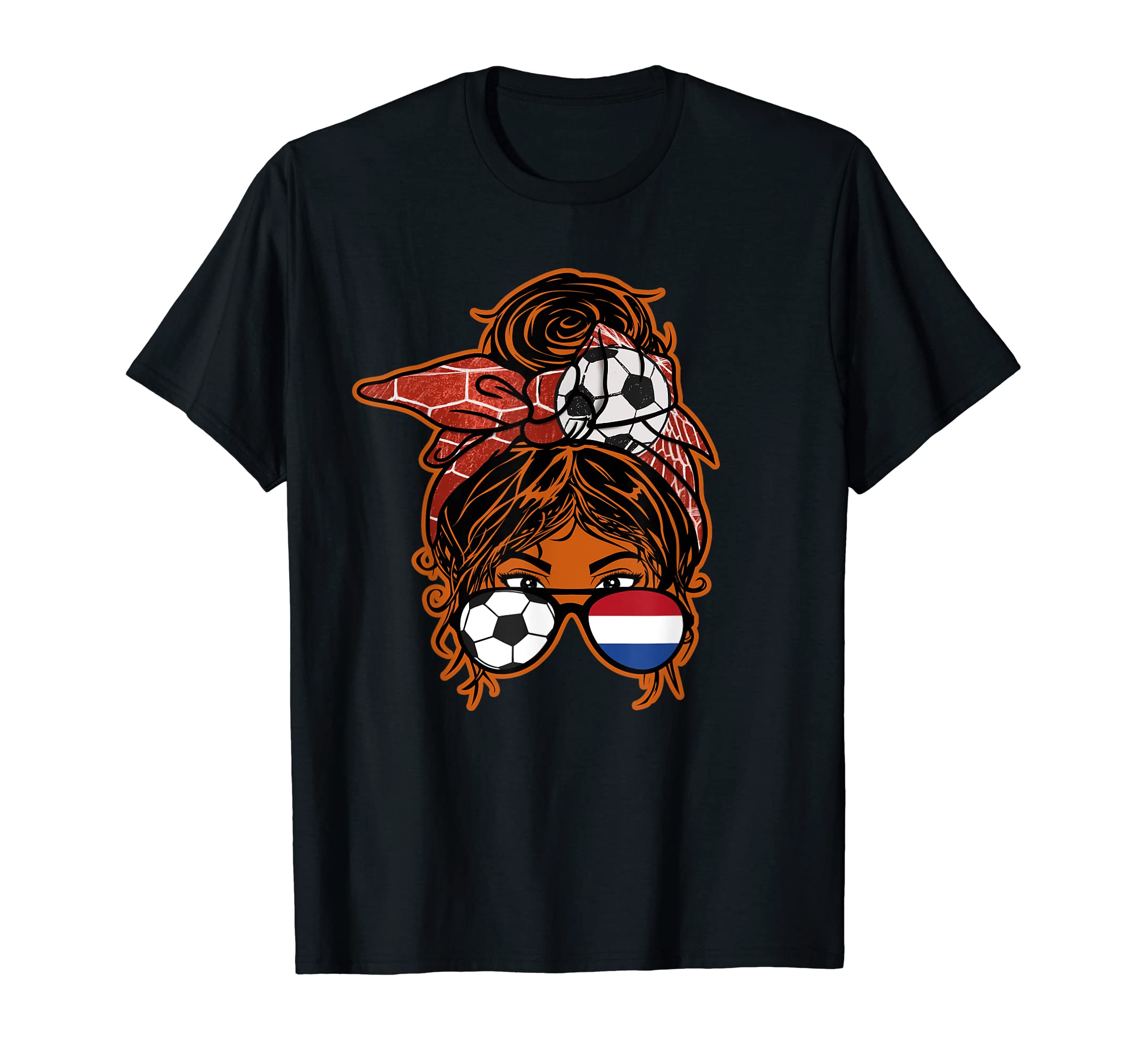 Messy Bun Hair Brown Skin Soccer T-Shirt - Streetwear Style Unisex - T-Shirt, Sweatshirt, Hoodie