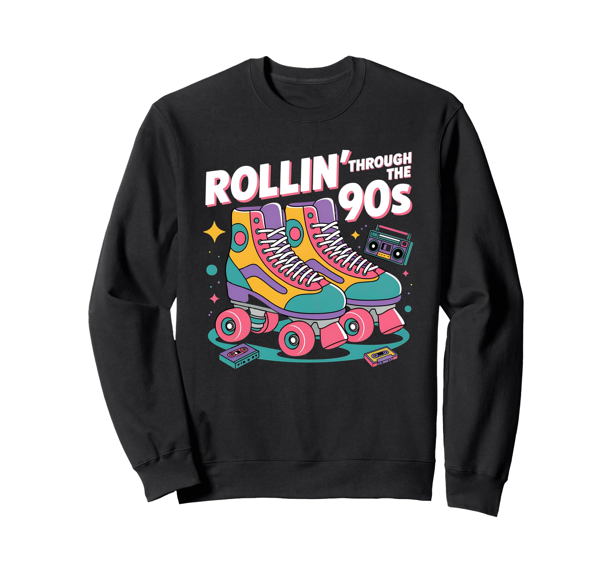 Roller Skate Roller Skating 90S Sweatshirt - Novelty Apparel for Adults - T-Shirt, Sweatshirt, Hoodie