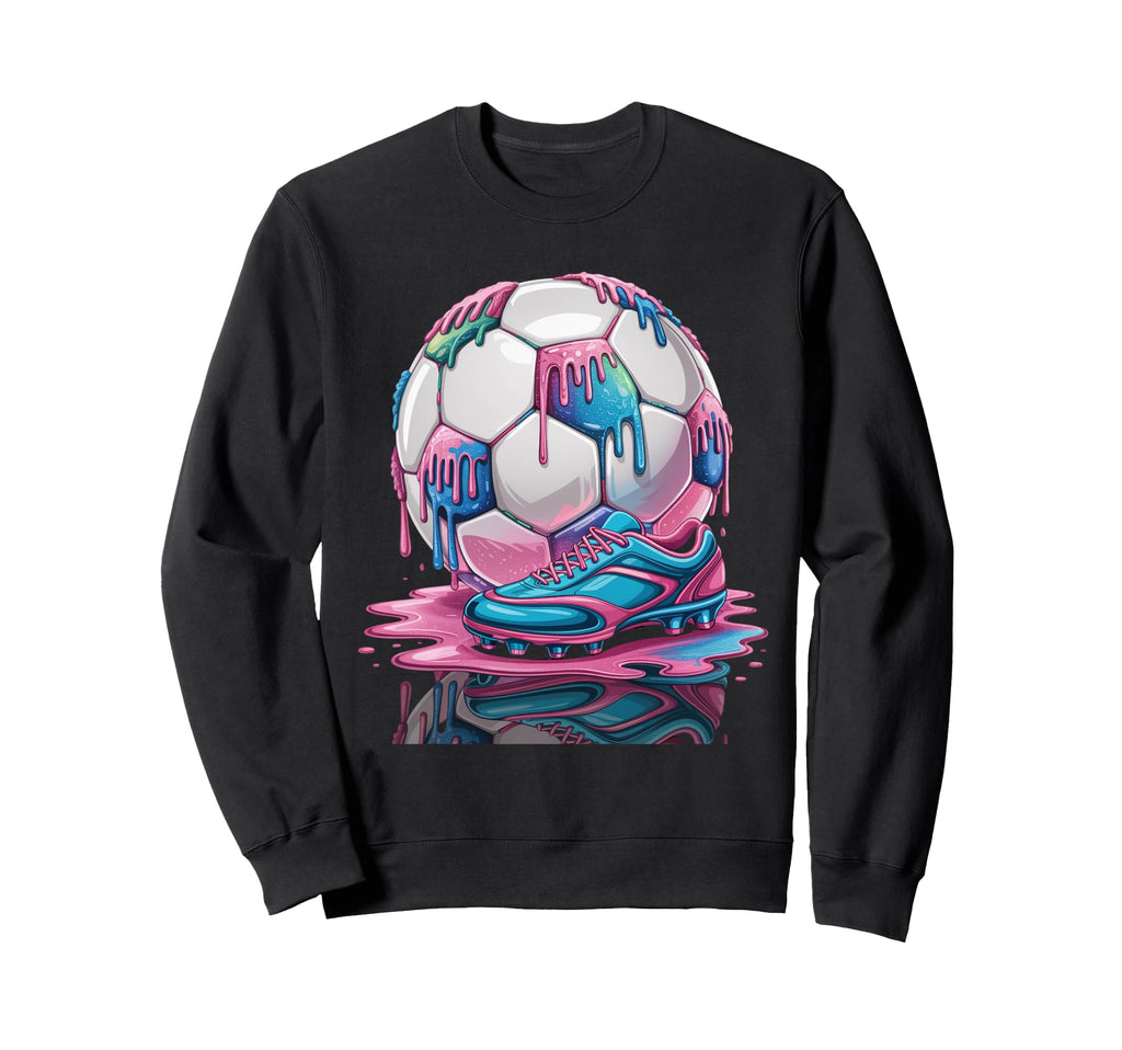 Soccer Ball Drip Ice Cream Drip Sweatshirt - Minimalist Print for Adults - T-Shirt, Sweatshirt, Hoodie