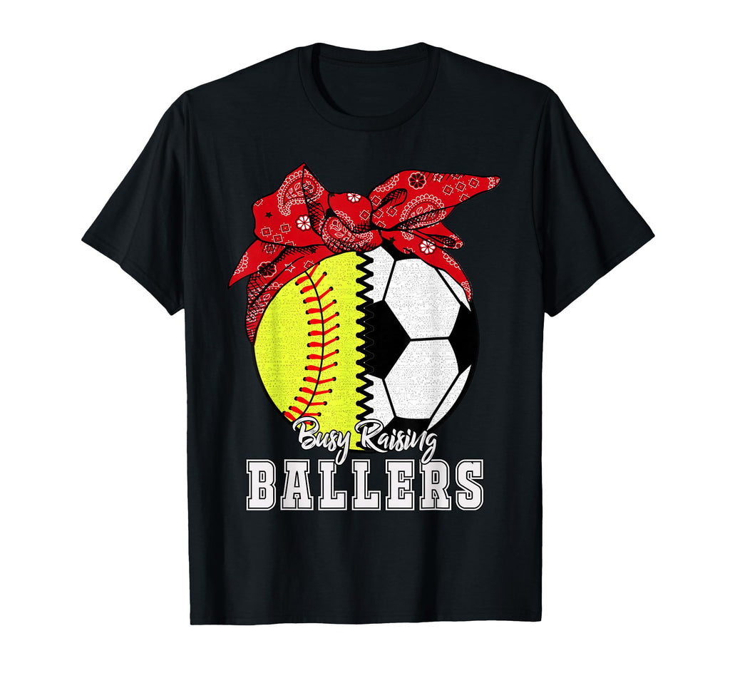 Busy Raising Ballers Softball T-Shirt - Aesthetic Graphic for Adults - T-Shirt, Sweatshirt, Hoodie