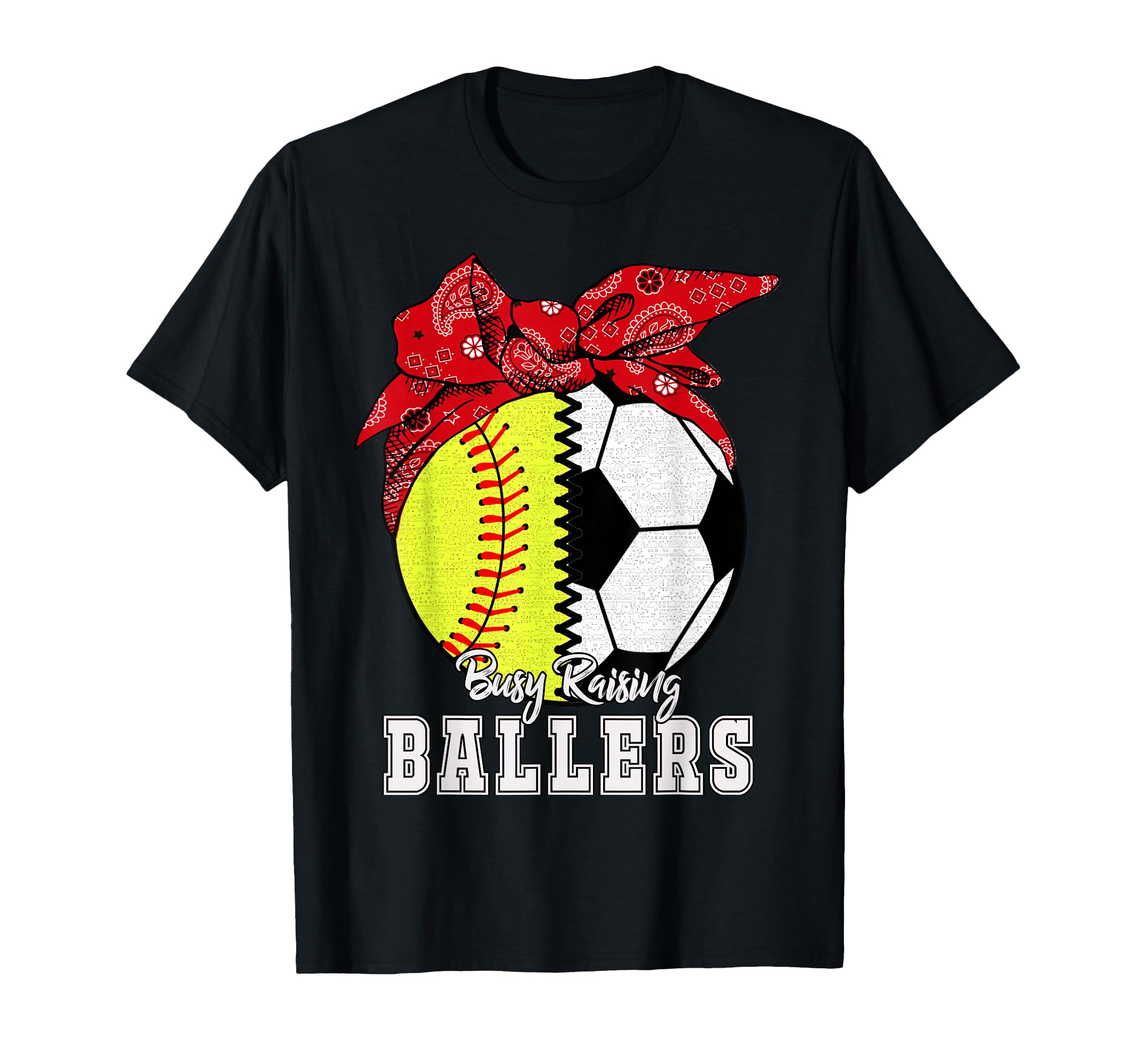 Busy Raising Ballers Softball T-Shirt - Aesthetic Graphic for Adults - T-Shirt, Sweatshirt, Hoodie