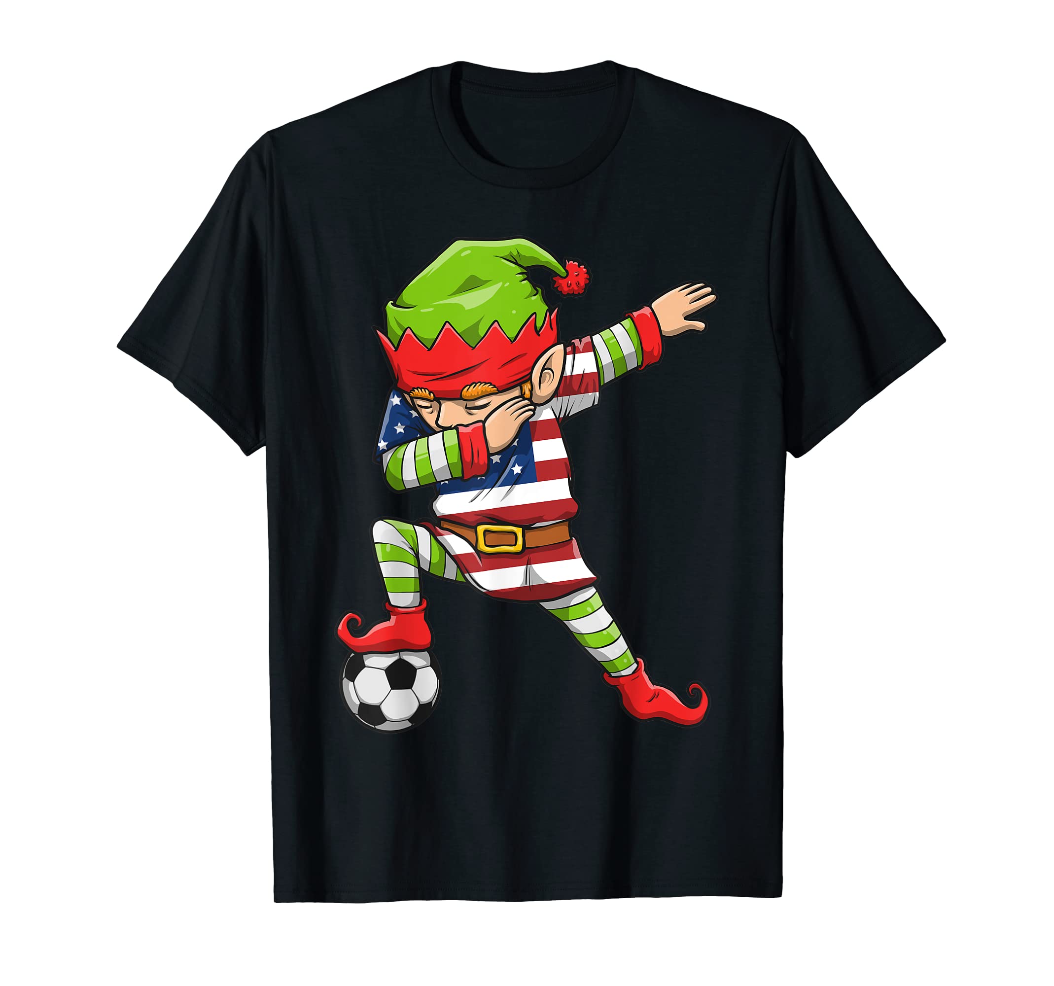 Soccer Dabbing Elf Squad United States T-Shirt - Novelty Apparel Unisex - T-Shirt, Sweatshirt, Hoodie