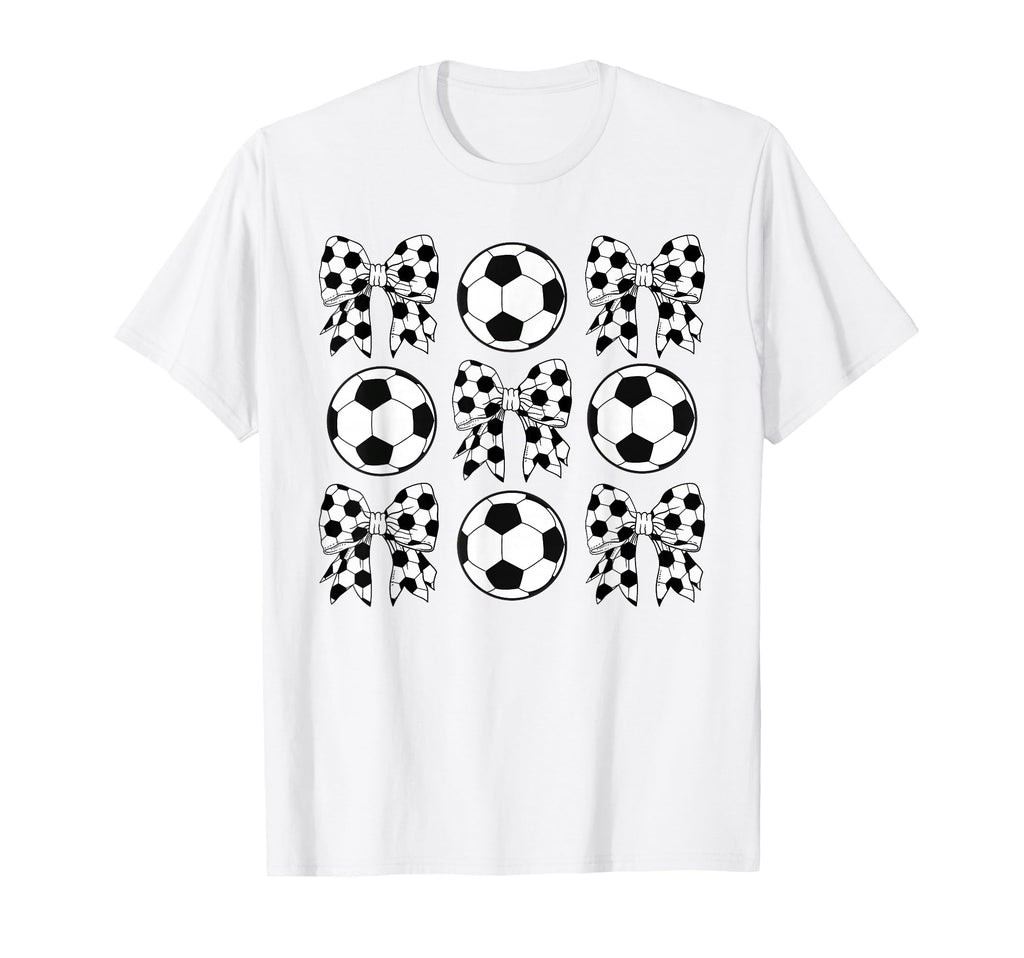 Soccer Coquette Bow Funny Soccer Ball T-Shirt - Novelty Apparel Unisex - T-Shirt, Sweatshirt, Hoodie