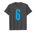 Number 6 Six Distressed Sport Team Player T-Shirt - Novelty Apparel Unisex - T-Shirt, Sweatshirt, Hoodie