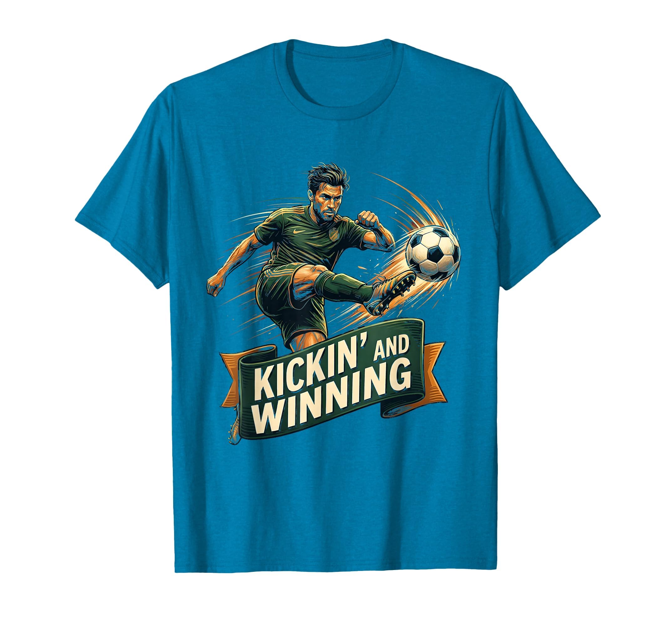 Kickin And Winning Soccer T-Shirt - Aesthetic Graphic for Adults - T-Shirt, Sweatshirt, Hoodie