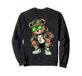Camouflage Rapper Teddy Bear Sweatshirt - Fun Novelty Design Men Women - T-Shirt, Sweatshirt, Hoodie