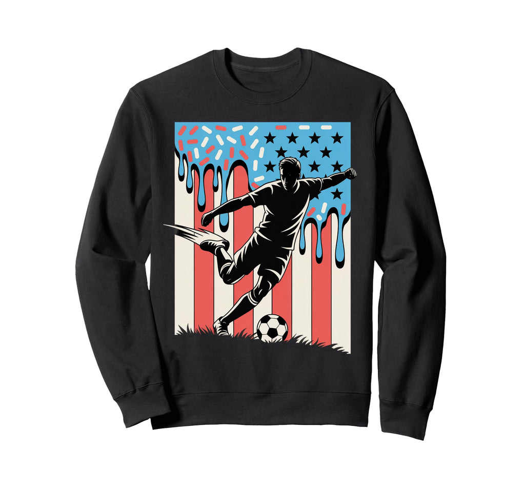 American Usa Flag Ice Cream Drip Sweatshirt - Minimalist Print Men Women - T-Shirt, Sweatshirt, Hoodie