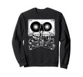 Cassette Tape Skull Blackwork Sweatshirt - Aesthetic Graphic for Adults - T-Shirt, Sweatshirt, Hoodie