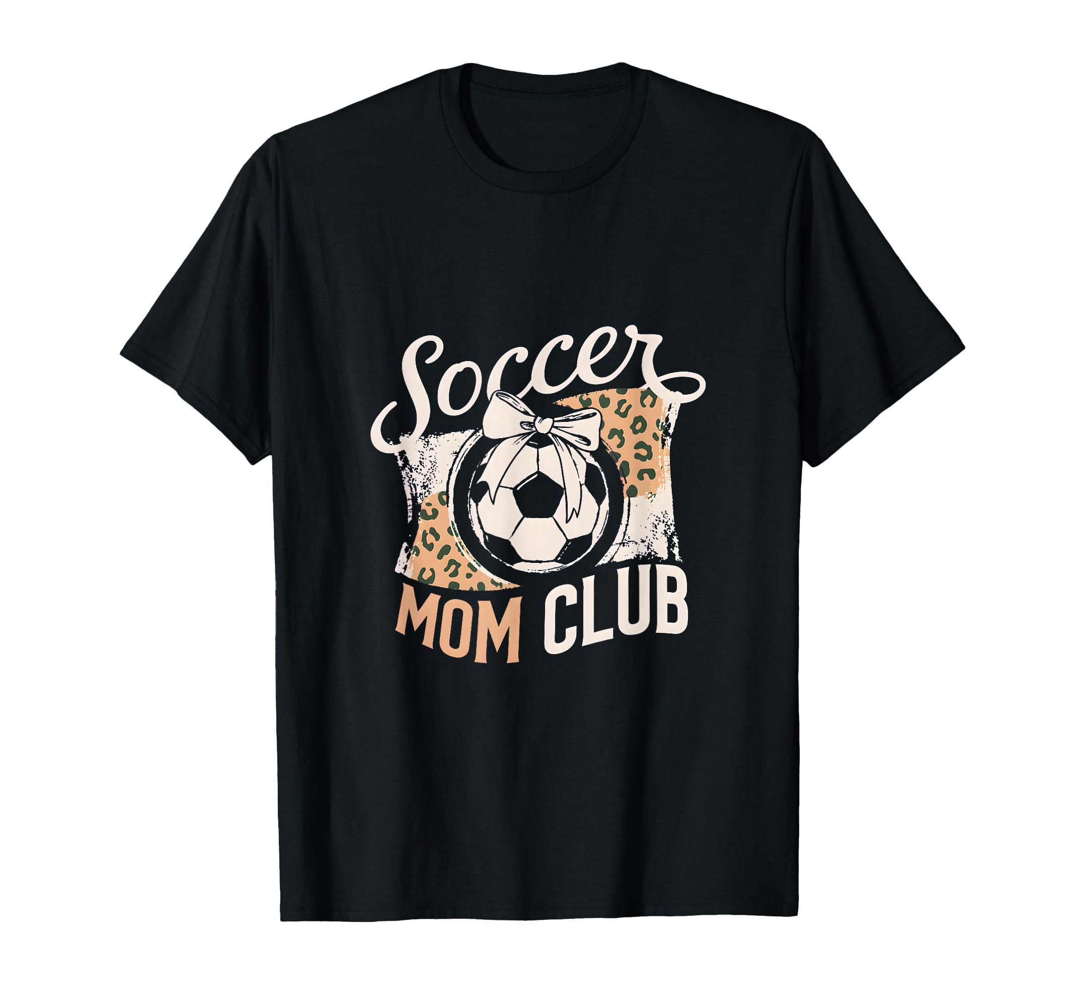 Soccer Mom Club Leopard Bow Mama Pride T-Shirt - Graphic Print Unisex - T-Shirt, Sweatshirt, Hoodie